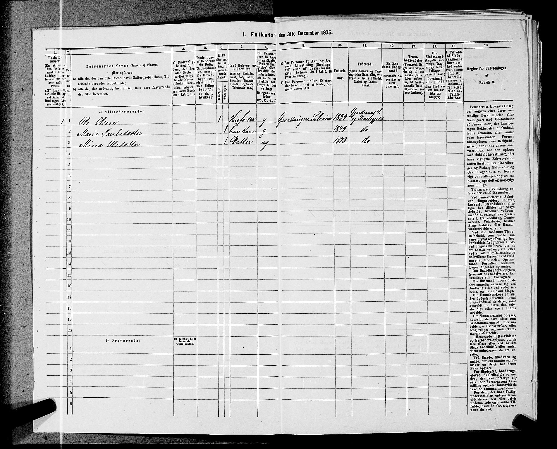 RA, 1875 census for 0234P Gjerdrum, 1875, p. 22