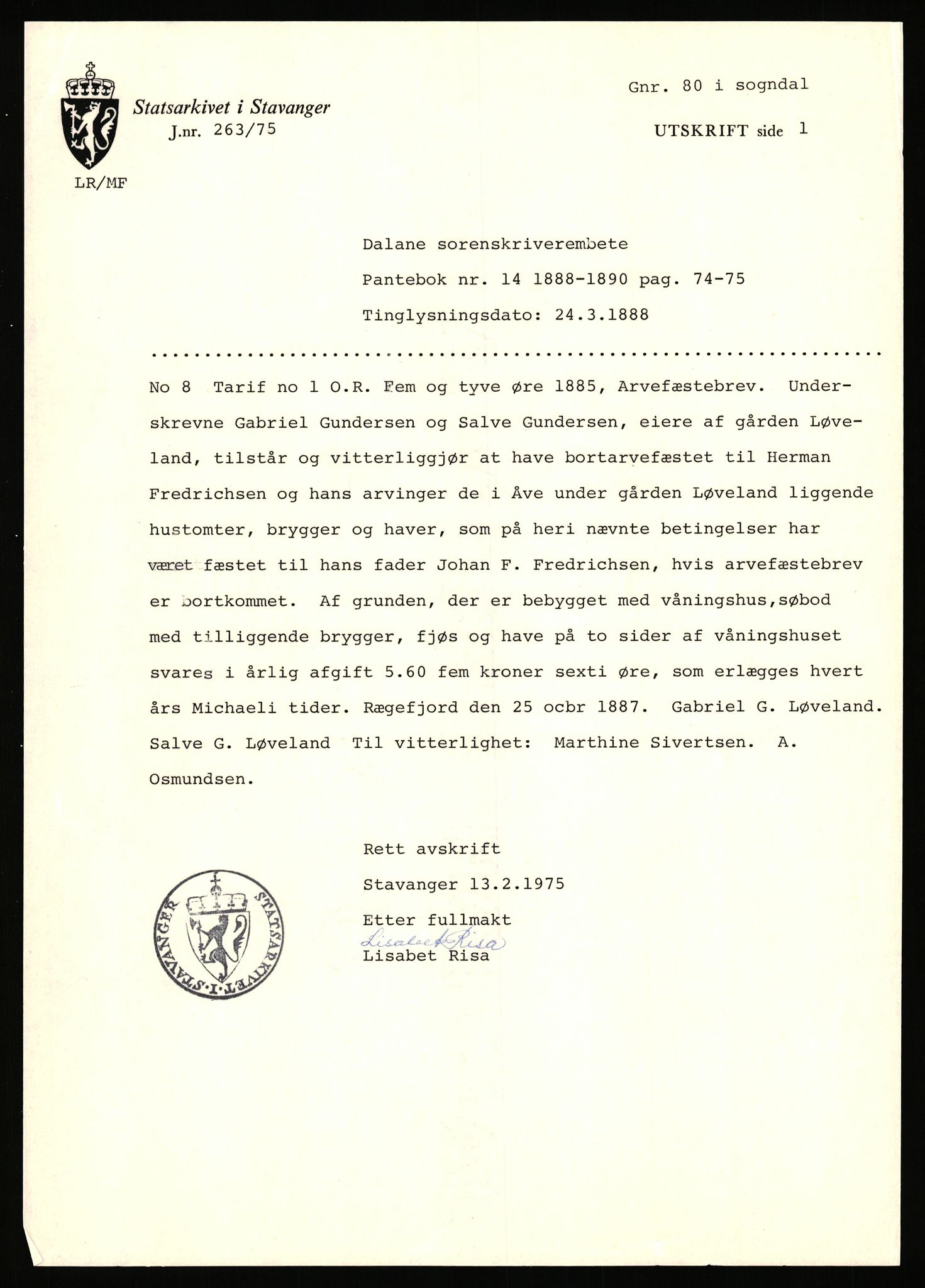 Statsarkivet i Stavanger, AV/SAST-A-101971/03/Y/Yj/L0052: Avskrifter sortert etter gårdsnavn: Landråk  - Leidland, 1750-1930, p. 362