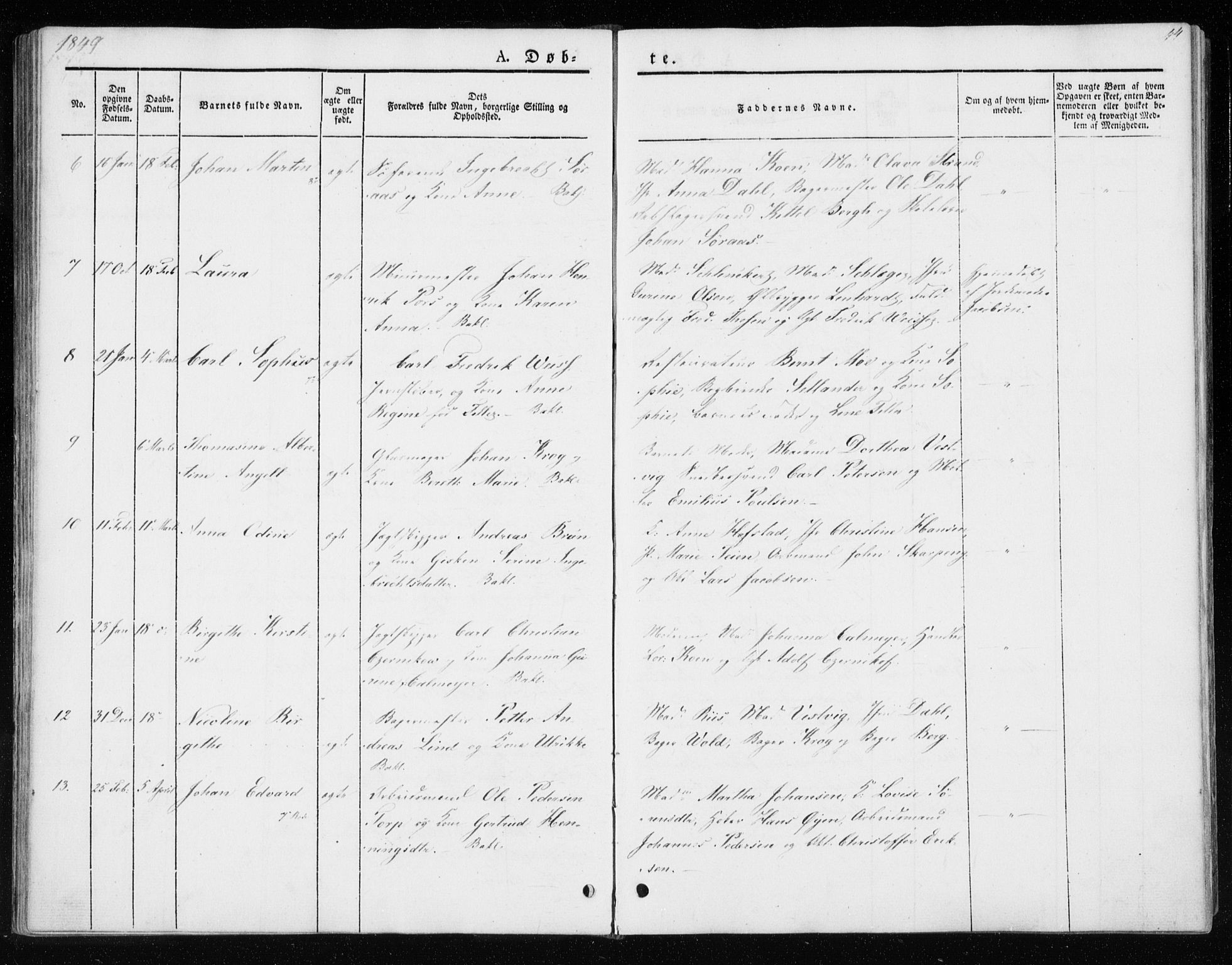 Ministerialprotokoller, klokkerbøker og fødselsregistre - Sør-Trøndelag, SAT/A-1456/604/L0183: Parish register (official) no. 604A04, 1841-1850, p. 44