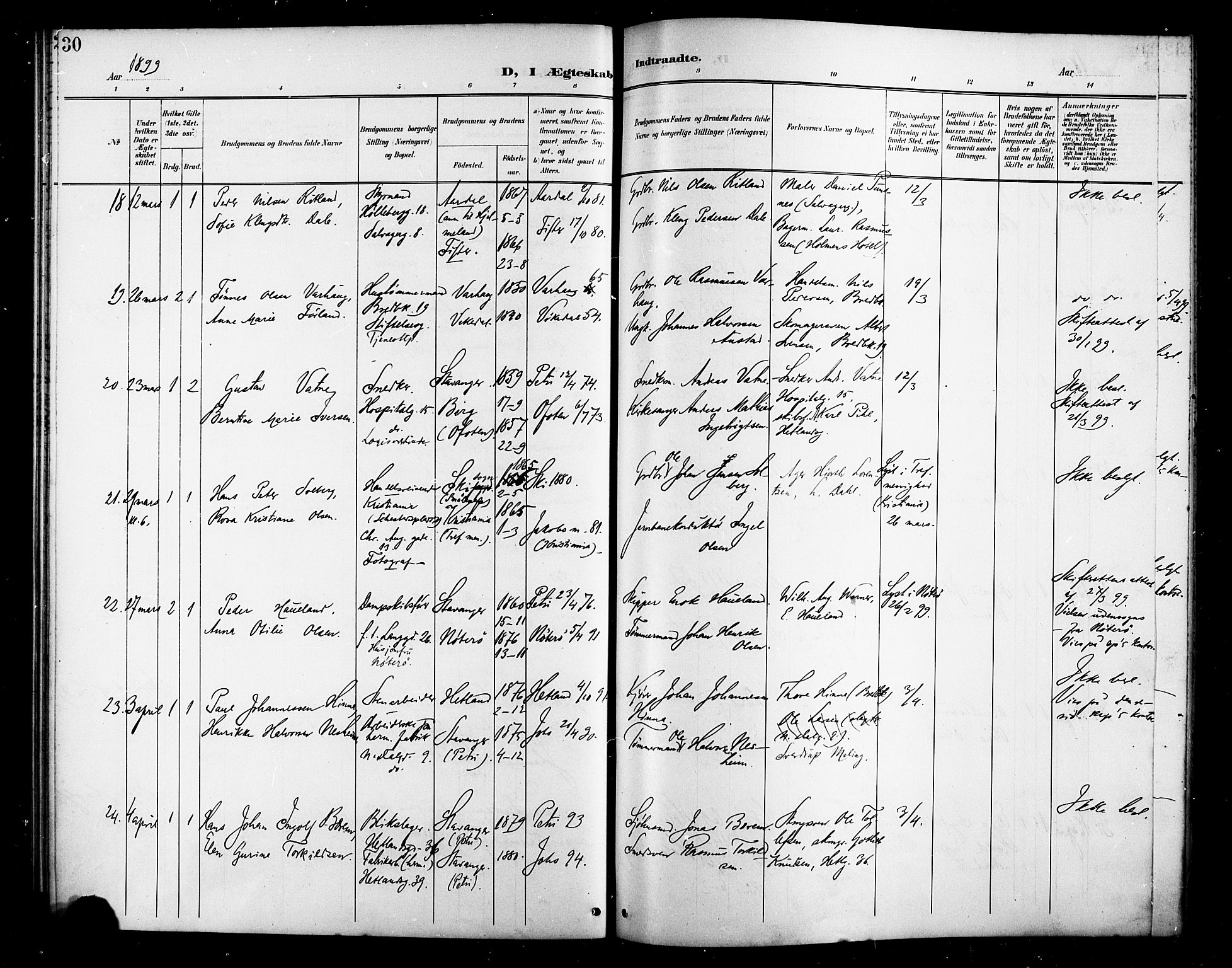 St. Petri sokneprestkontor, AV/SAST-A-101813/001/30/30BB/L0007: Parish register (copy) no. B 7, 1895-1902, p. 30