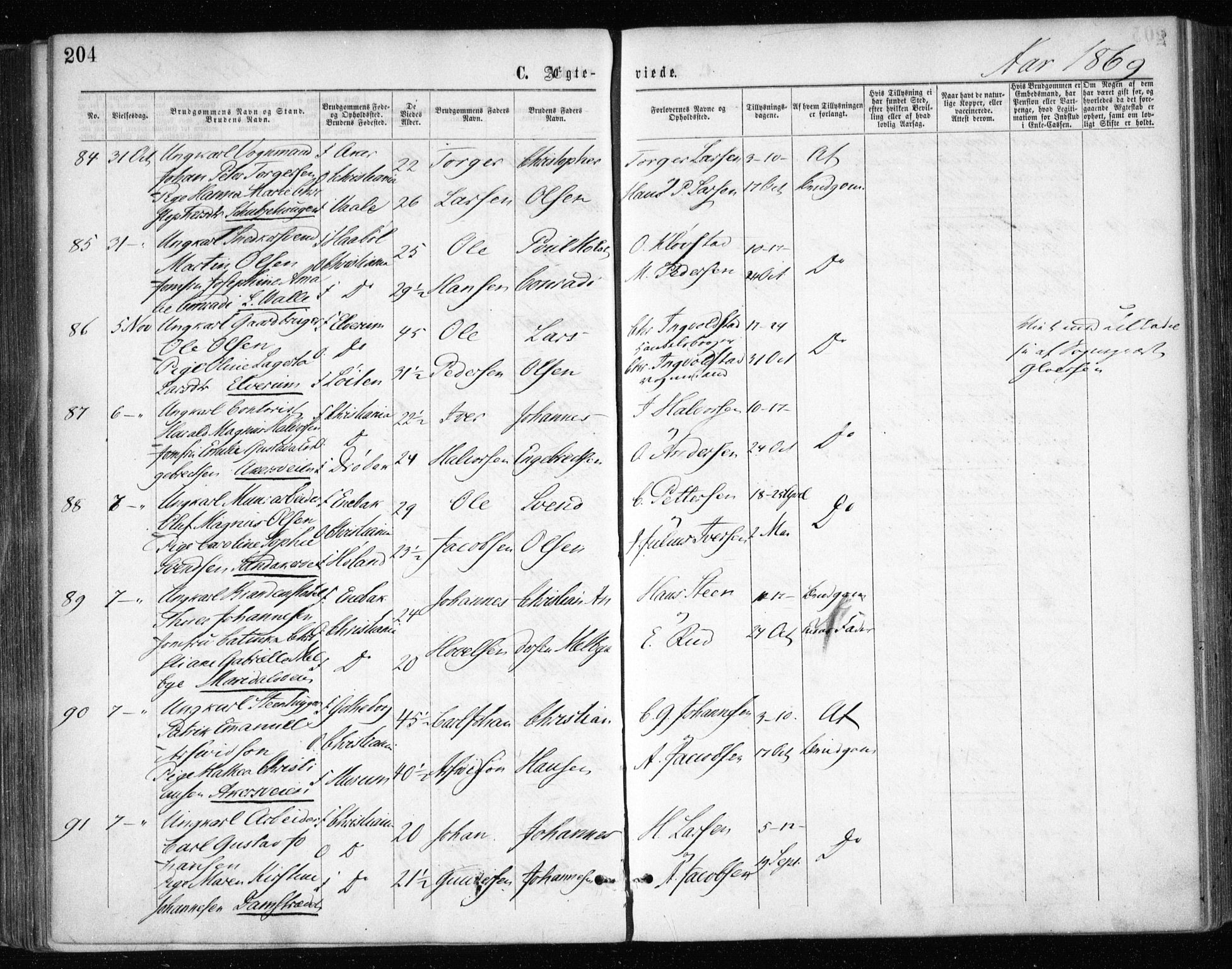 Gamle Aker prestekontor Kirkebøker, AV/SAO-A-10617a/F/L0003: Parish register (official) no. 3, 1865-1873, p. 204