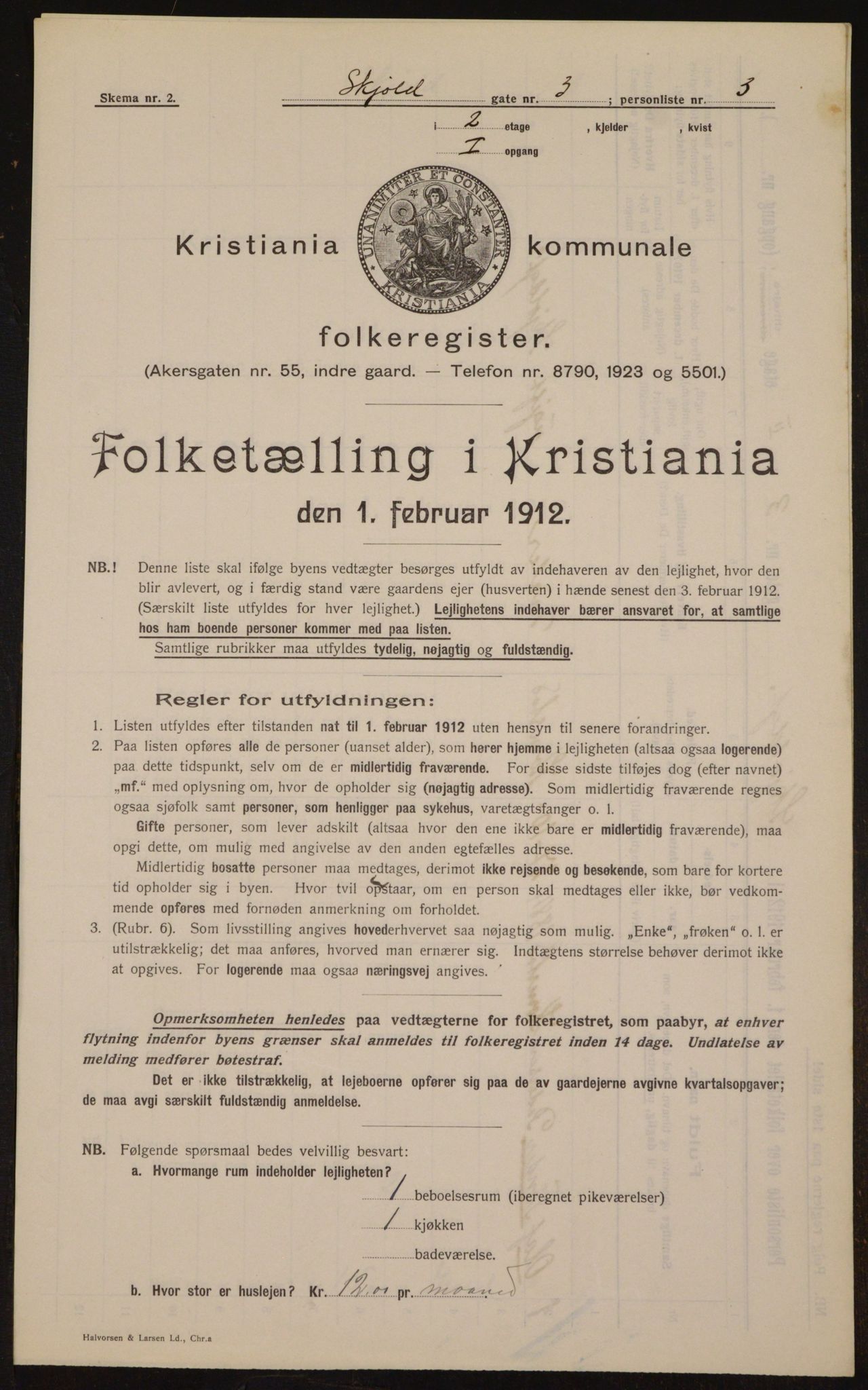 OBA, Municipal Census 1912 for Kristiania, 1912, p. 96468