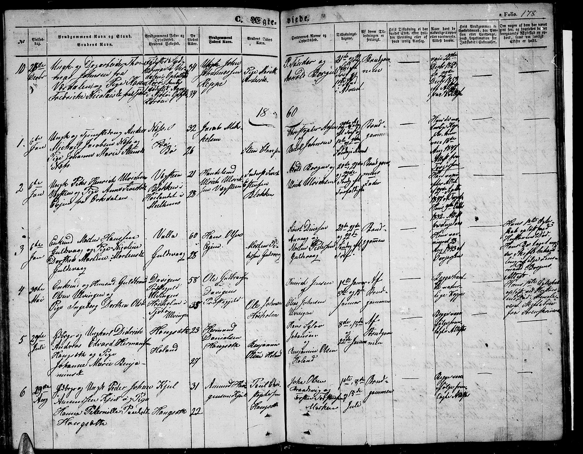 Ministerialprotokoller, klokkerbøker og fødselsregistre - Nordland, AV/SAT-A-1459/816/L0251: Parish register (copy) no. 816C01, 1852-1870, p. 178