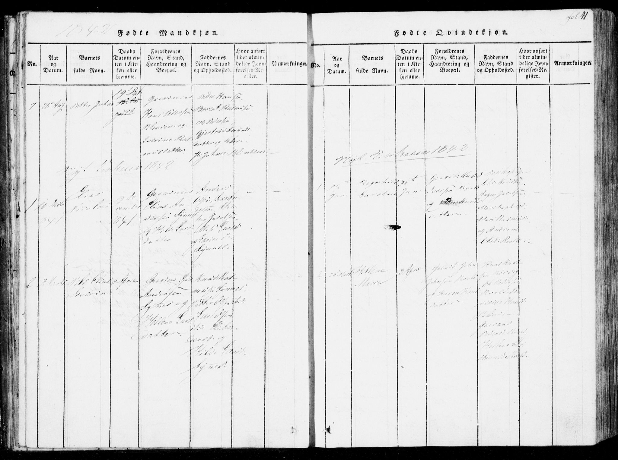 Ministerialprotokoller, klokkerbøker og fødselsregistre - Møre og Romsdal, SAT/A-1454/537/L0517: Parish register (official) no. 537A01, 1818-1862, p. 41