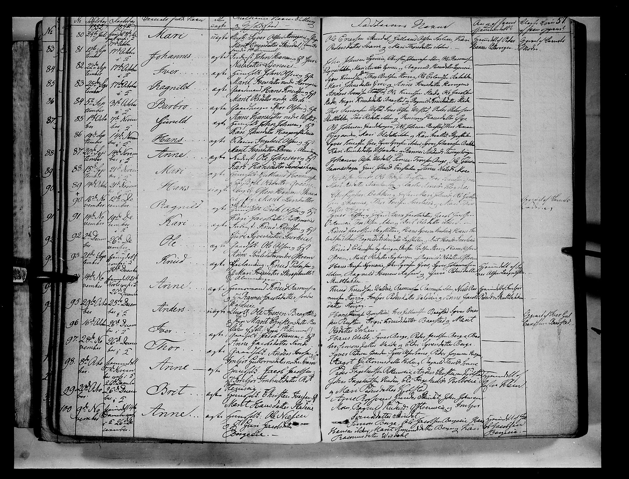 Vågå prestekontor, SAH/PREST-076/H/Ha/Haa/L0005: Parish register (official) no. 5 /1, 1842-1856, p. 57