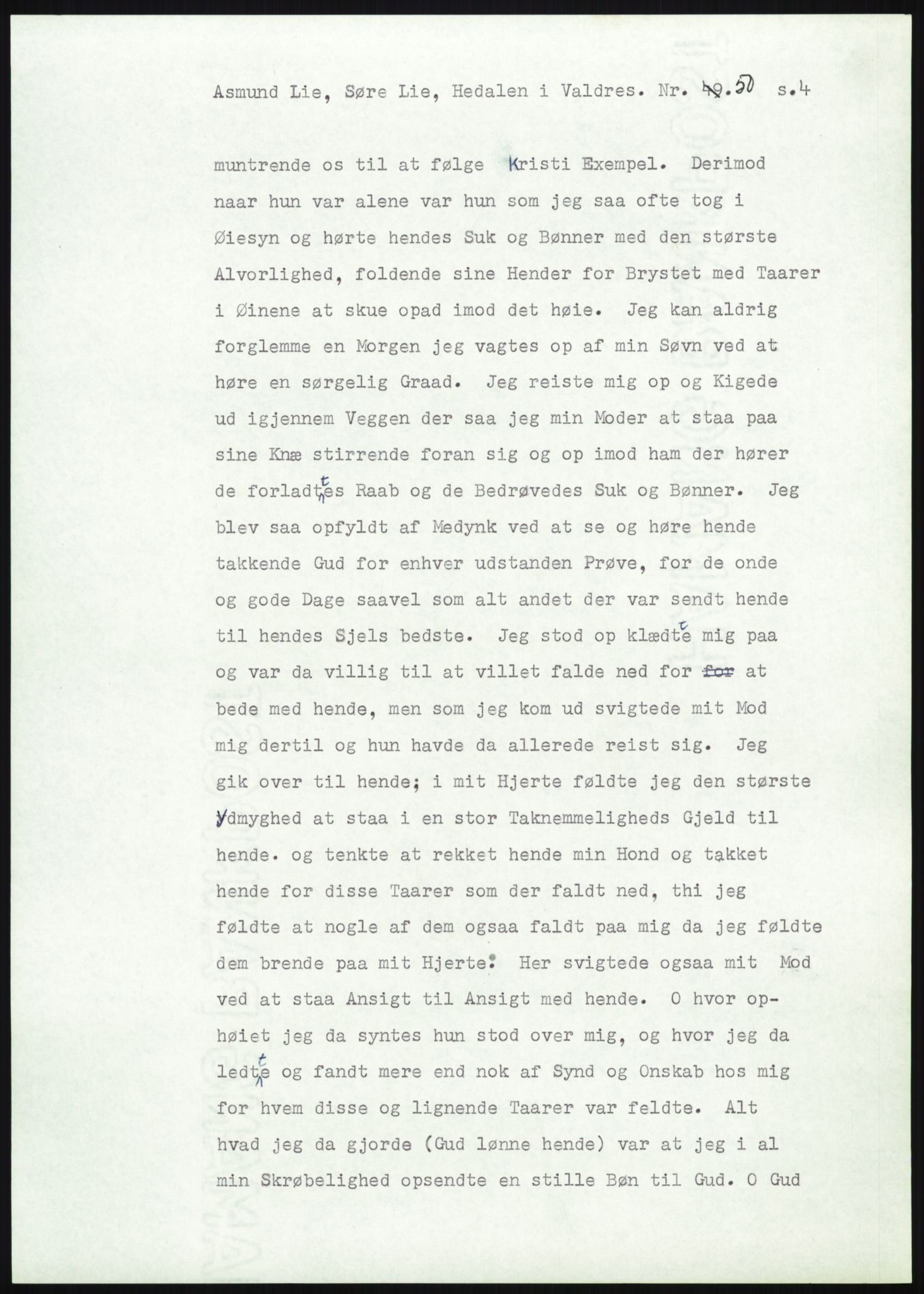 Samlinger til kildeutgivelse, Amerikabrevene, RA/EA-4057/F/L0012: Innlån fra Oppland: Lie (brevnr 1-78), 1838-1914, p. 709