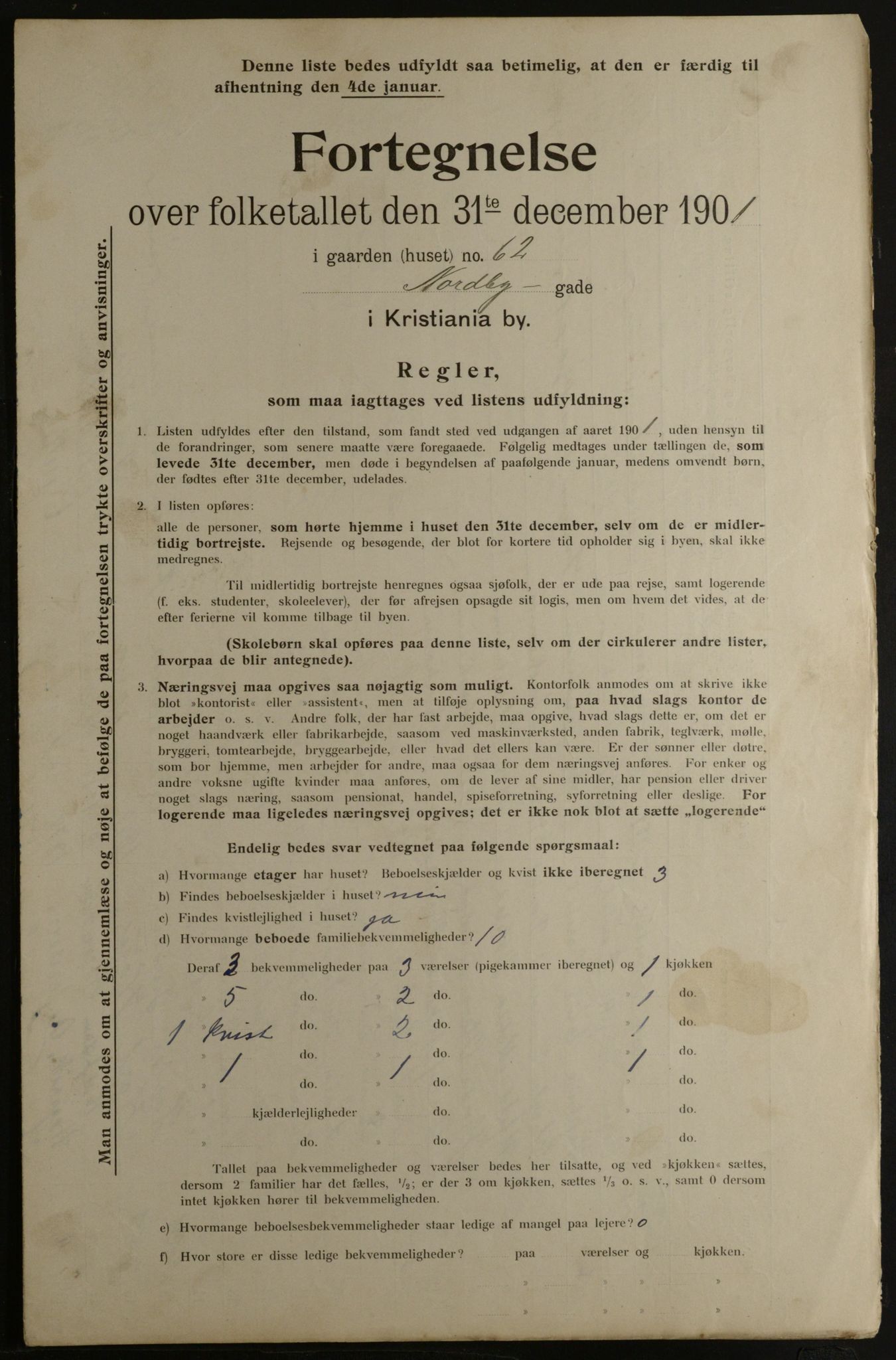 OBA, Municipal Census 1901 for Kristiania, 1901, p. 11077