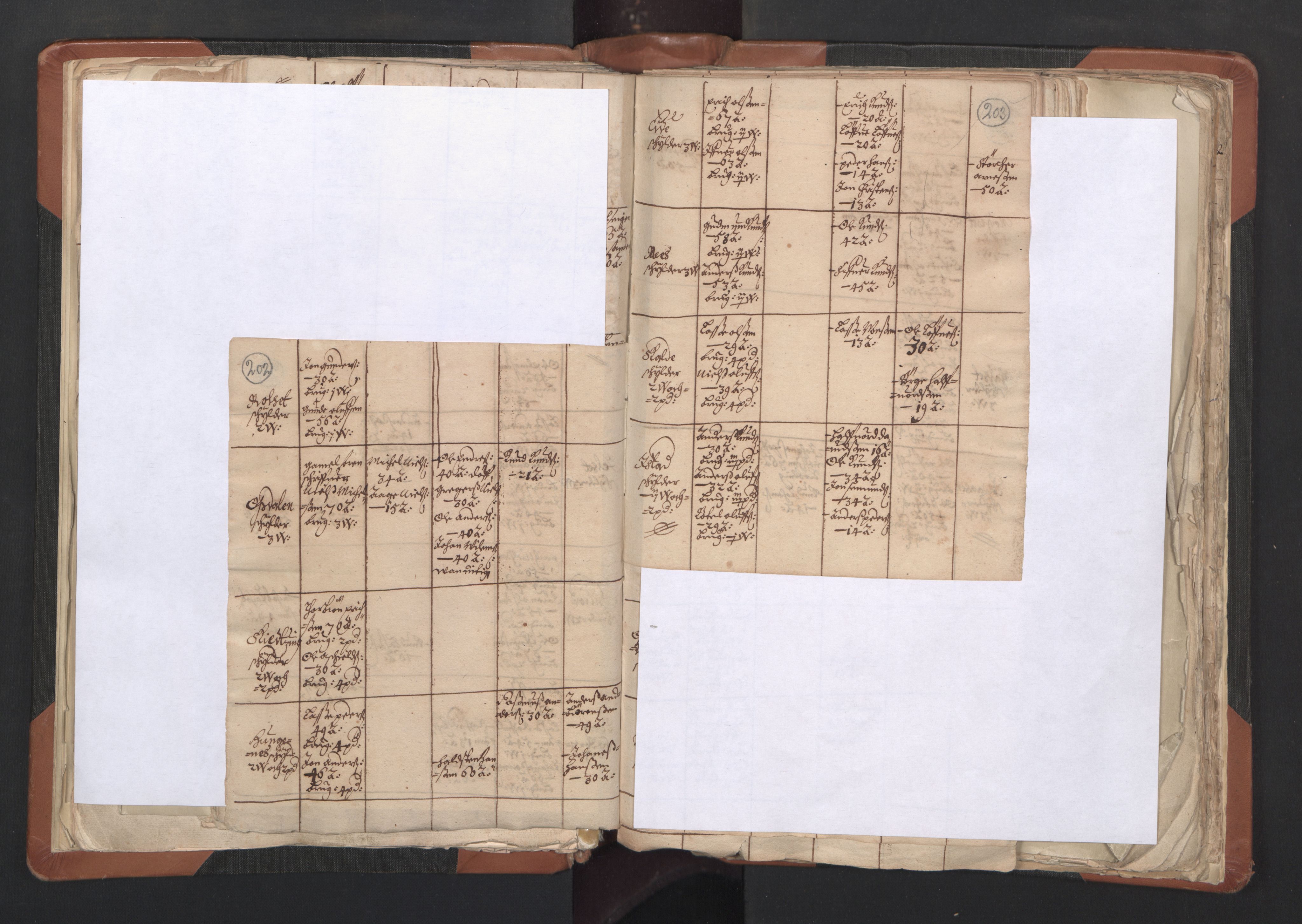 RA, Vicar's Census 1664-1666, no. 27: Romsdal deanery, 1664-1666, p. 202-203