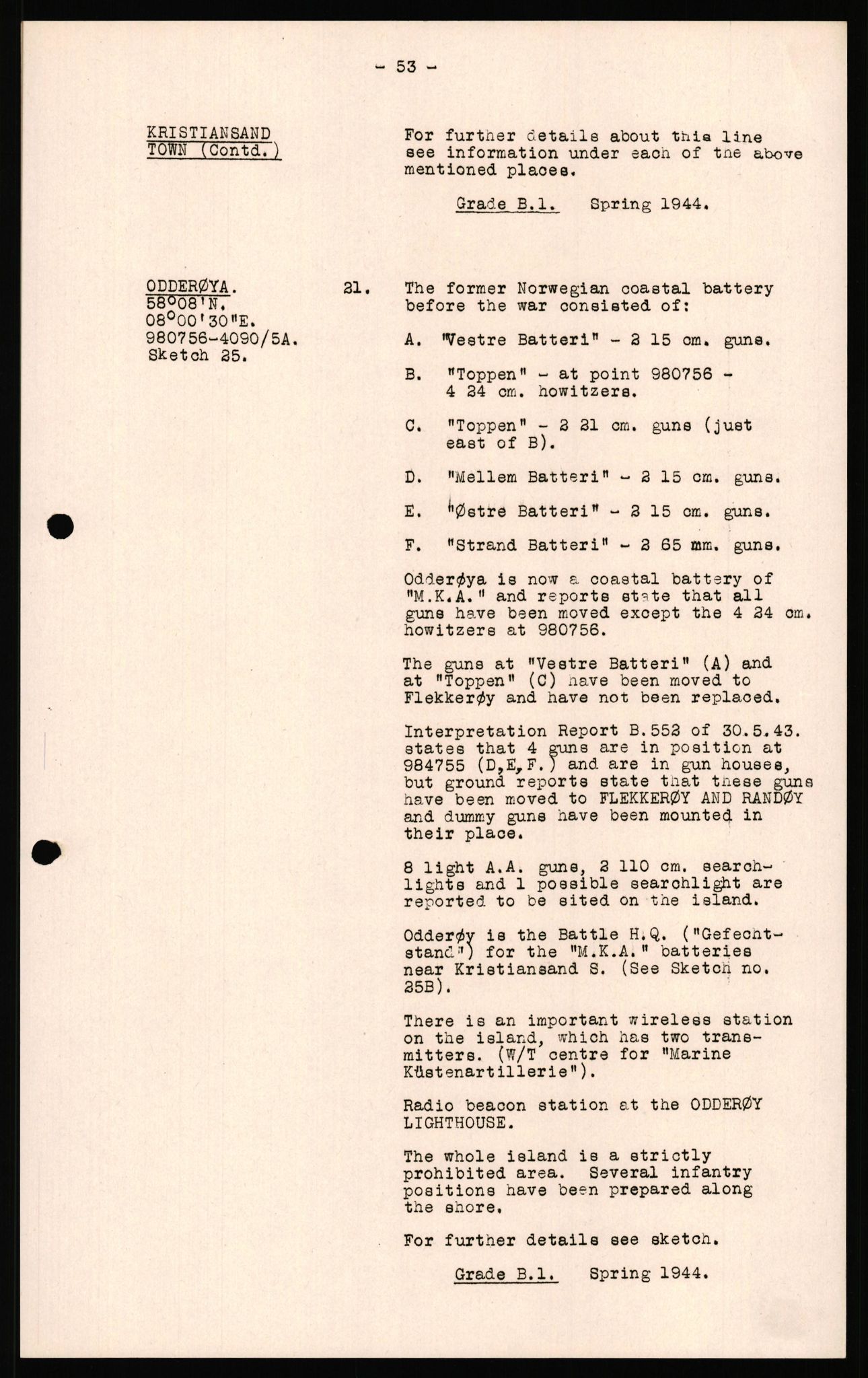 Forsvaret, Forsvarets overkommando II, AV/RA-RAFA-3915/D/Dd/L0023: Vest-Agder, 1942-1943, p. 85