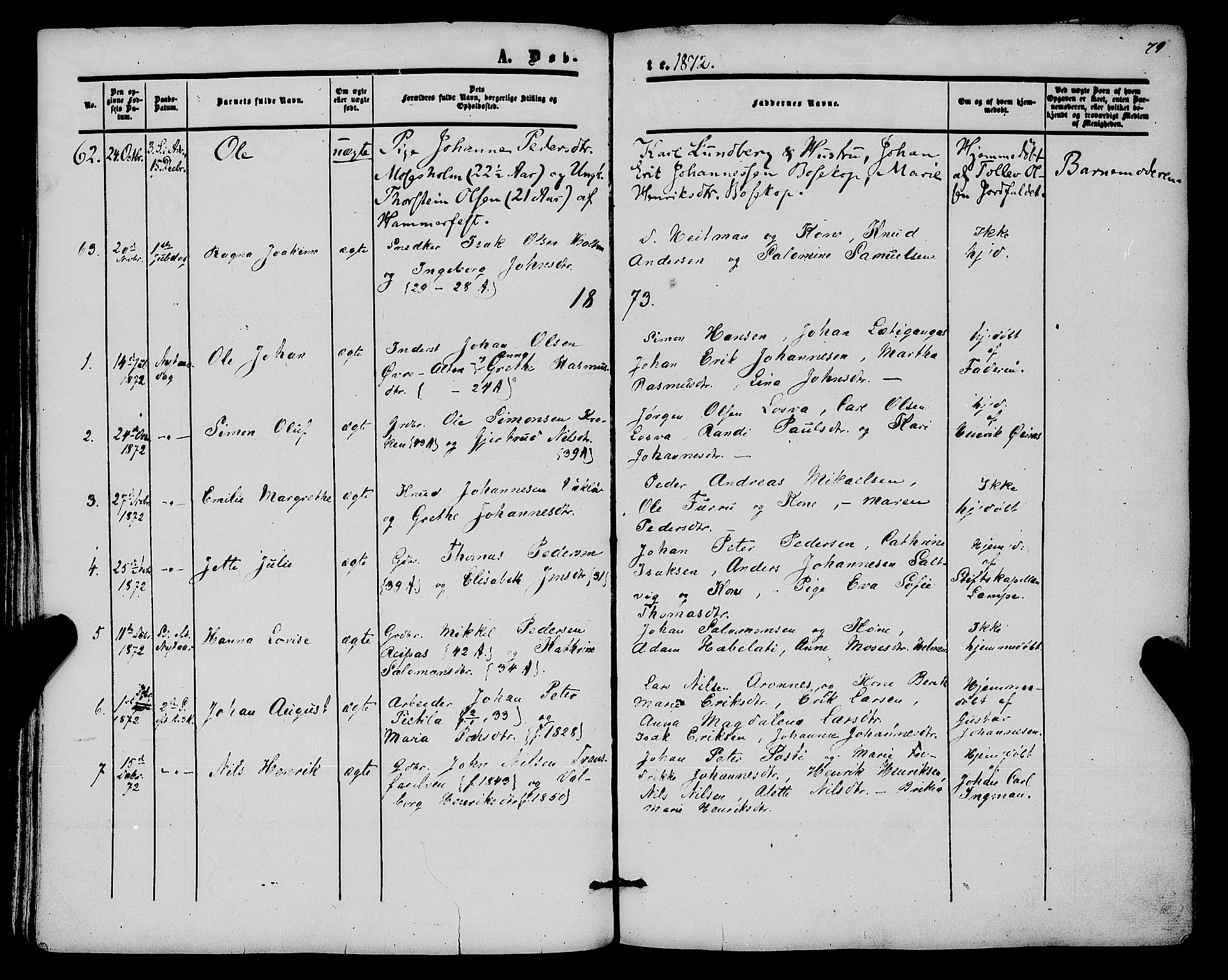 Alta sokneprestkontor, SATØ/S-1338/H/Ha/L0001.kirke: Parish register (official) no. 1, 1858-1878, p. 79