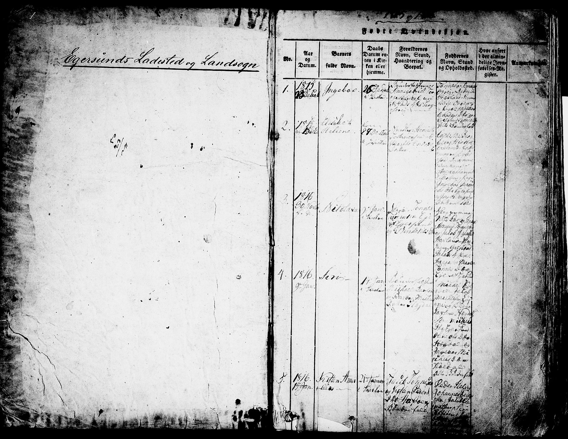 Eigersund sokneprestkontor, AV/SAST-A-101807/001/30/30BA/L0007: Parish register (official) no. A 7, 1815-1827
