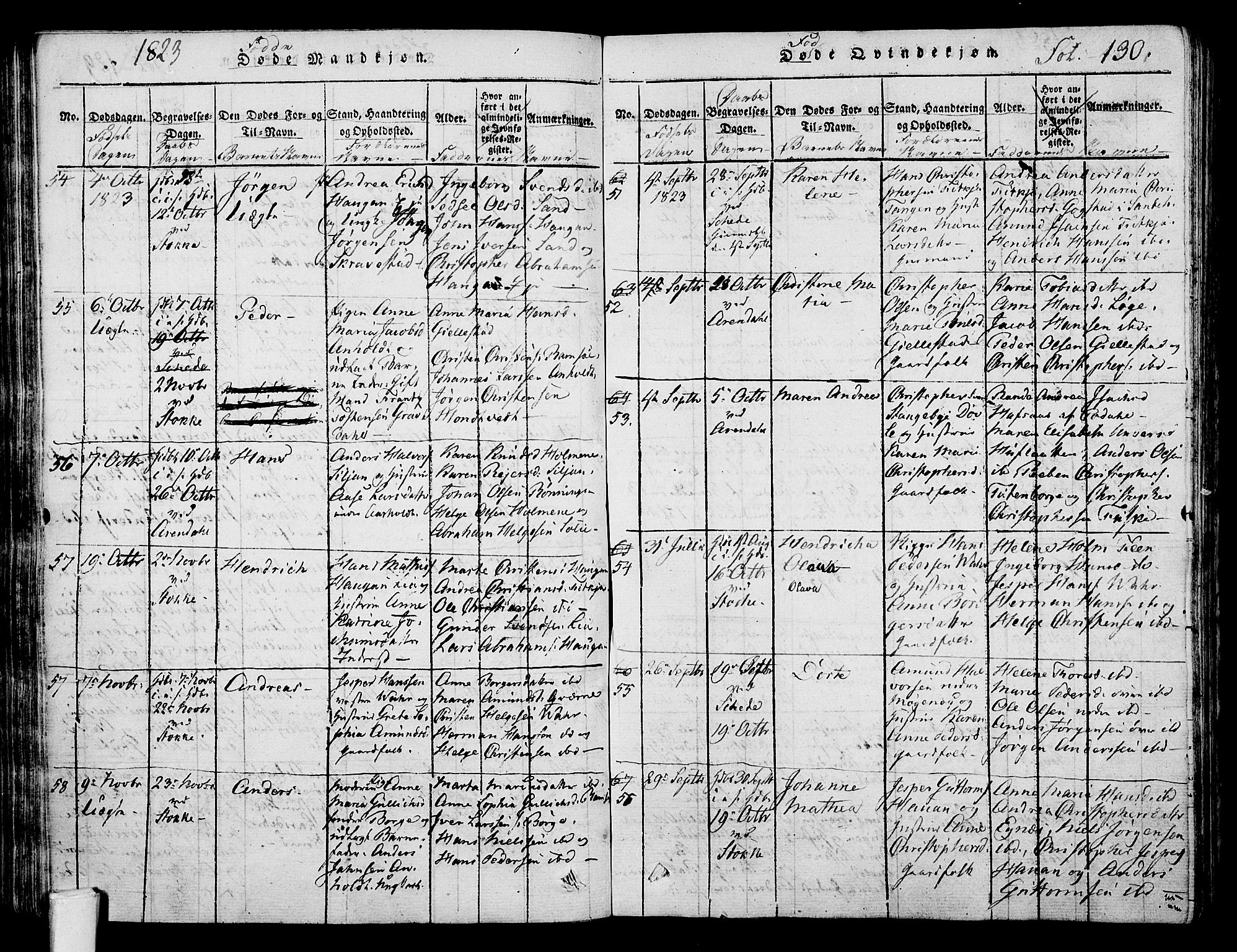 Stokke kirkebøker, AV/SAKO-A-320/F/Fa/L0005: Parish register (official) no. I 5, 1815-1826, p. 130