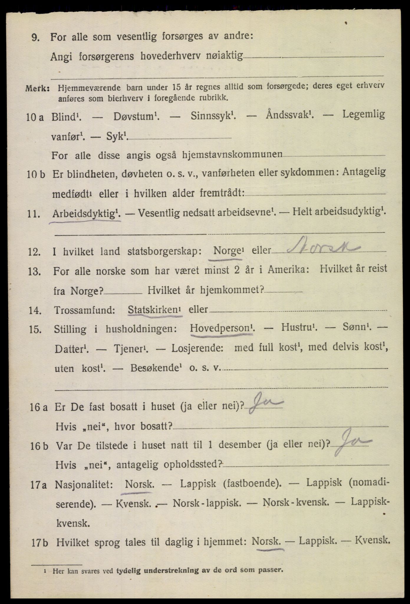 SAT, 1920 census for Skjerstad, 1920, p. 3514