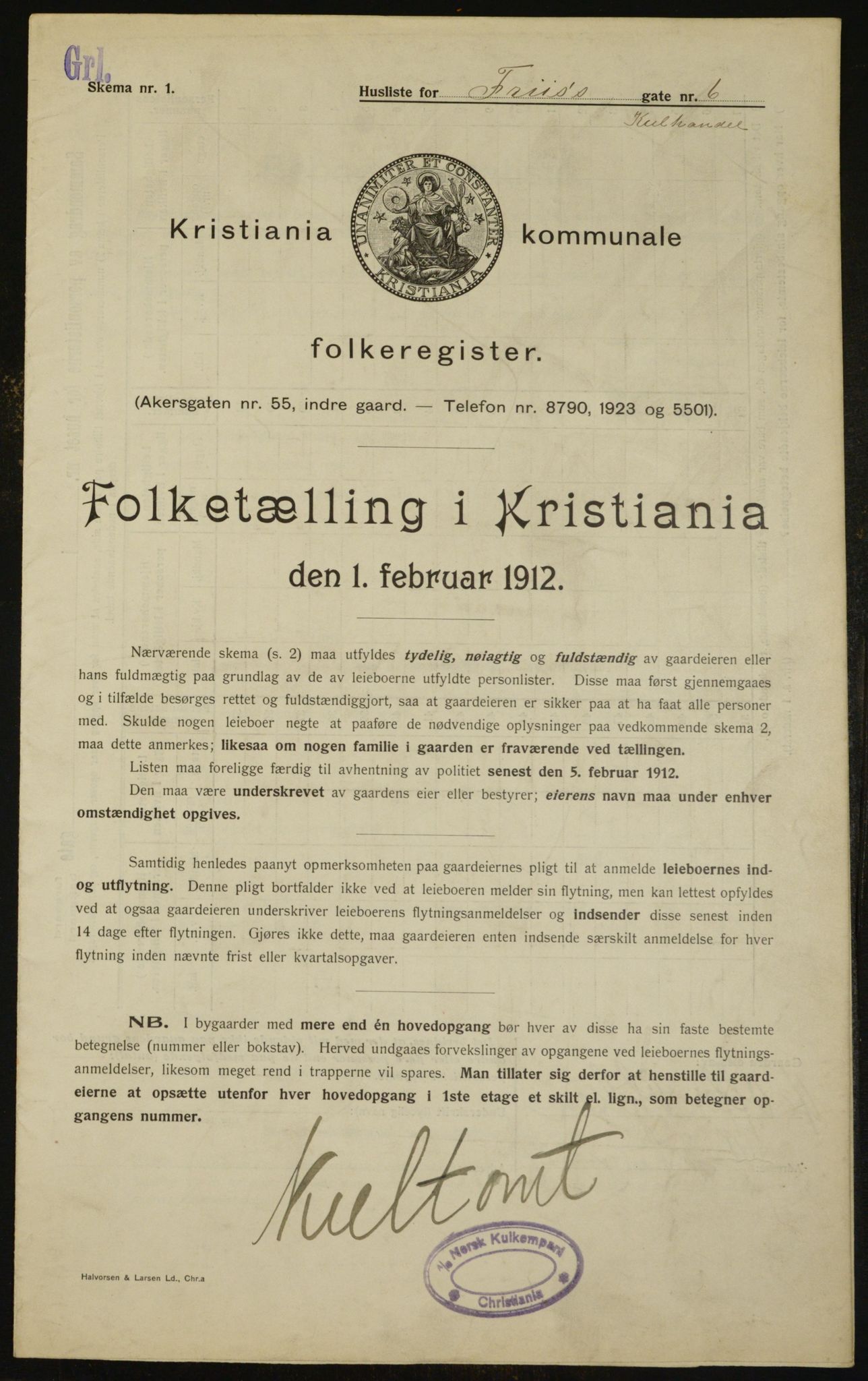 OBA, Municipal Census 1912 for Kristiania, 1912, p. 26800