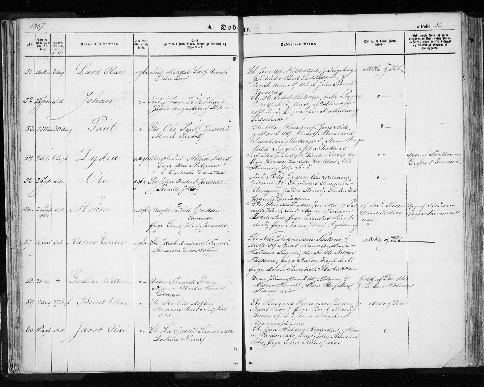 Målselv sokneprestembete, SATØ/S-1311/G/Ga/Gaa/L0003kirke: Parish register (official) no. 3, 1853-1863, p. 32