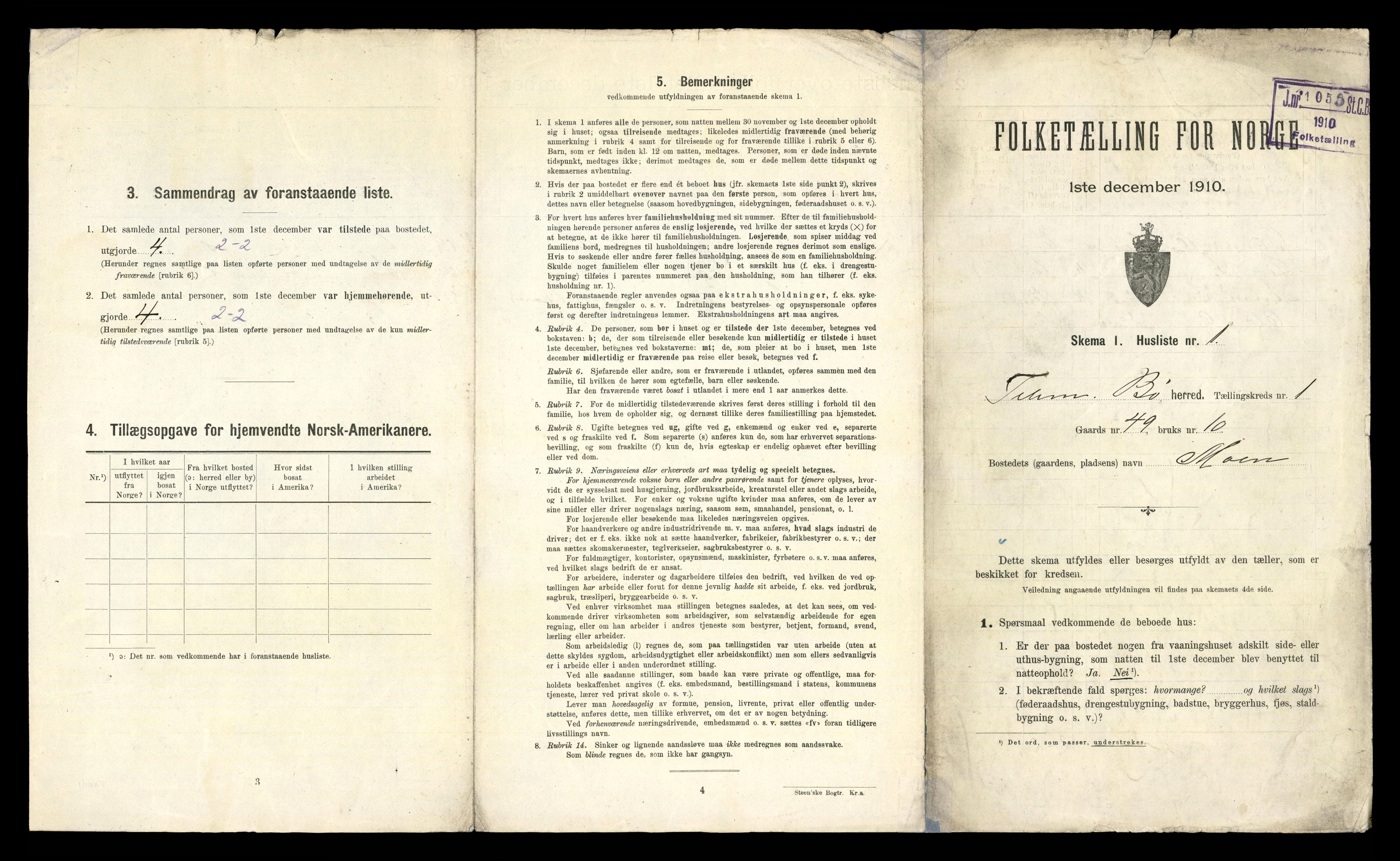 RA, 1910 census for Bø, 1910, p. 41