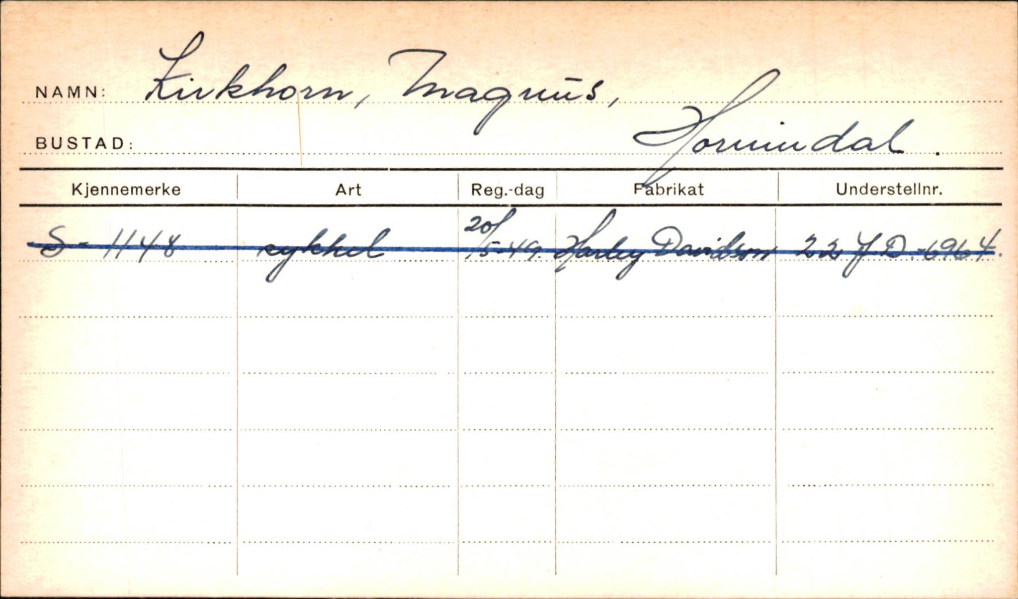 Statens vegvesen, Sogn og Fjordane vegkontor, SAB/A-5301/4/F/L0001B: Eigarregister Fjordane til 1.6.1961, 1930-1961, p. 76