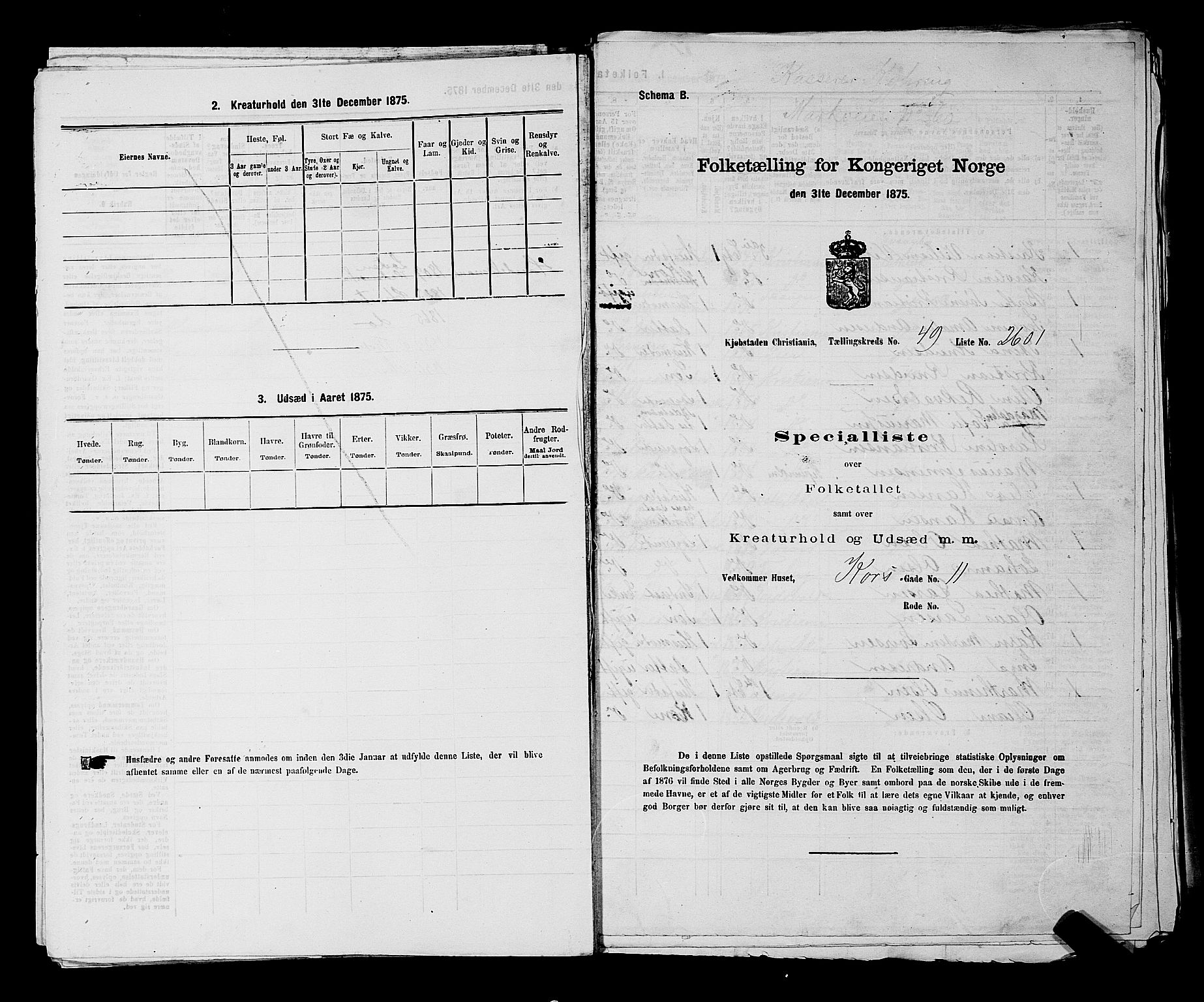 RA, 1875 census for 0301 Kristiania, 1875, p. 7268