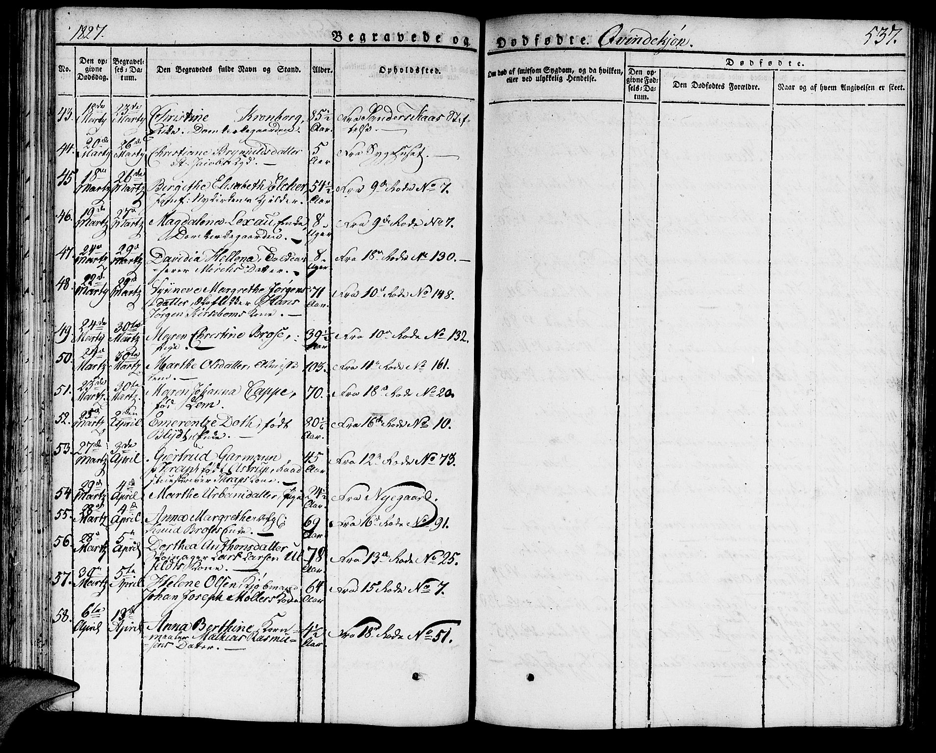 Domkirken sokneprestembete, AV/SAB-A-74801/H/Haa/L0012: Parish register (official) no. A 12, 1821-1840, p. 537