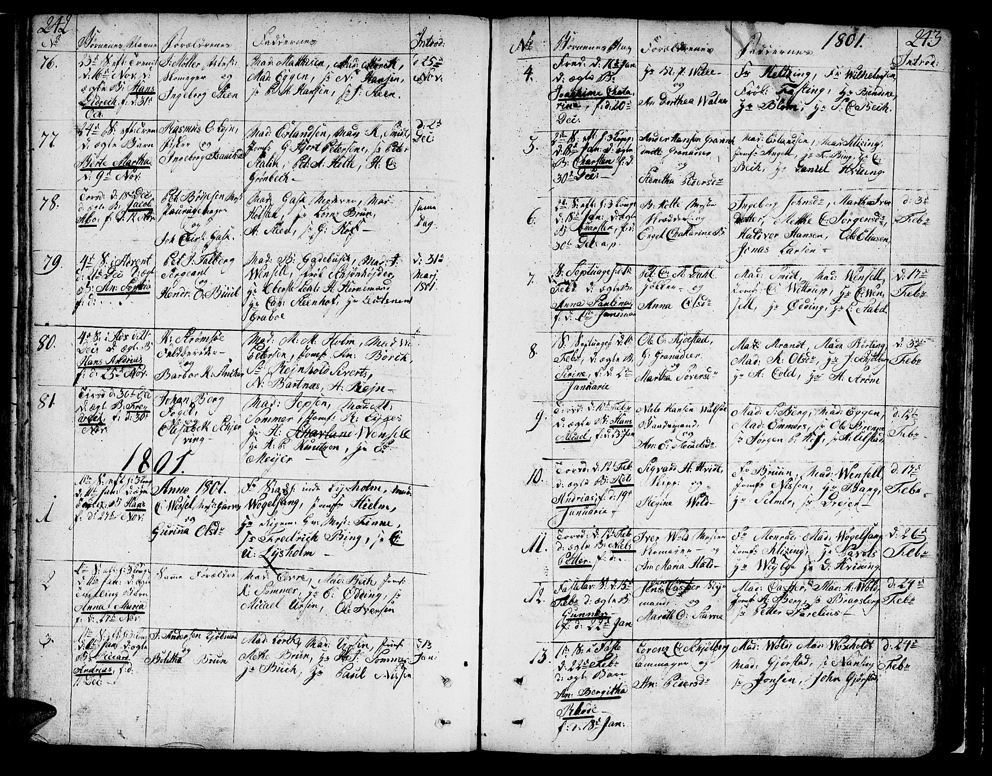 Ministerialprotokoller, klokkerbøker og fødselsregistre - Sør-Trøndelag, SAT/A-1456/602/L0104: Parish register (official) no. 602A02, 1774-1814, p. 242-243