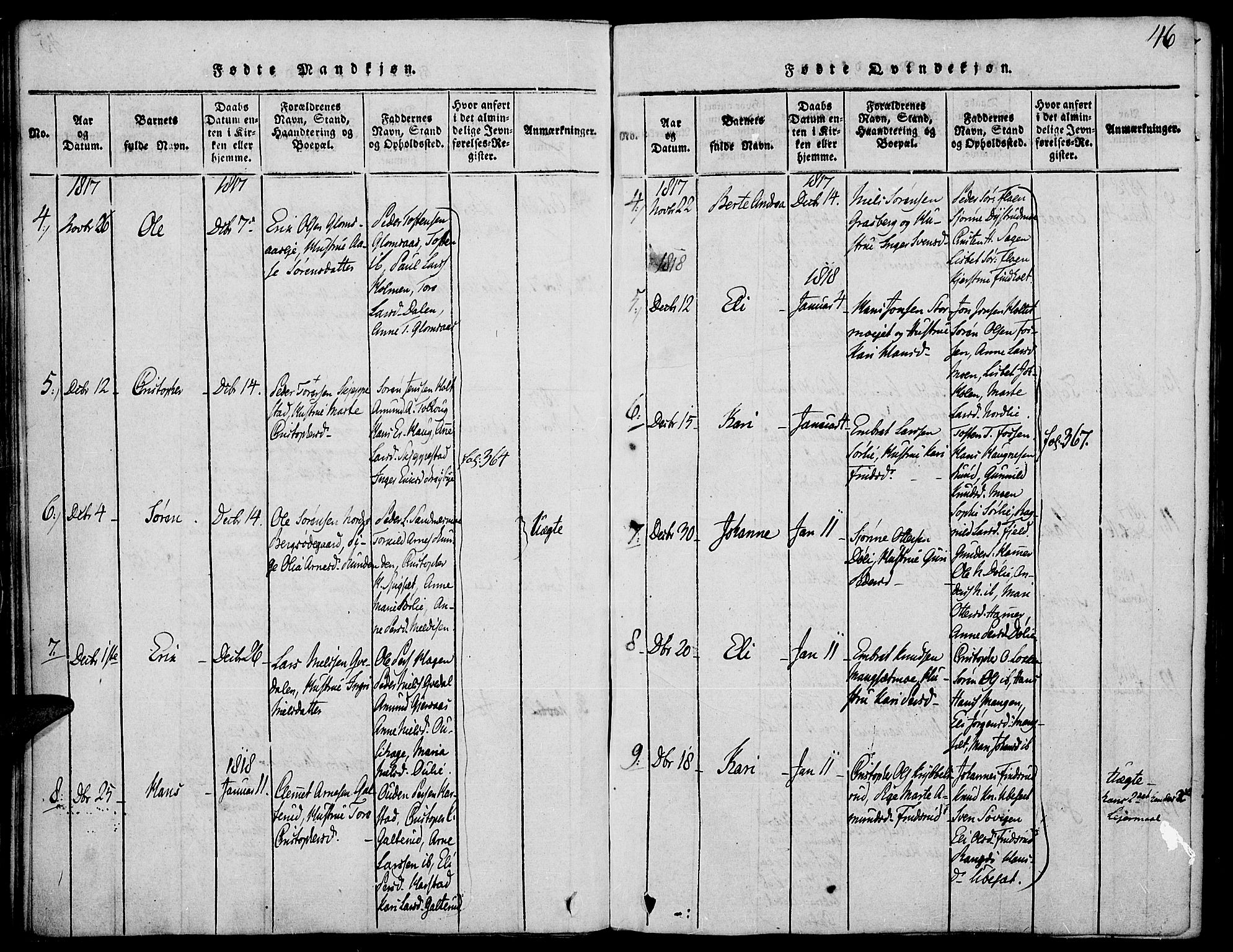 Strøm-Odalen prestekontor, SAH/PREST-028/H/Ha/Haa/L0006: Parish register (official) no. 6, 1814-1850, p. 46