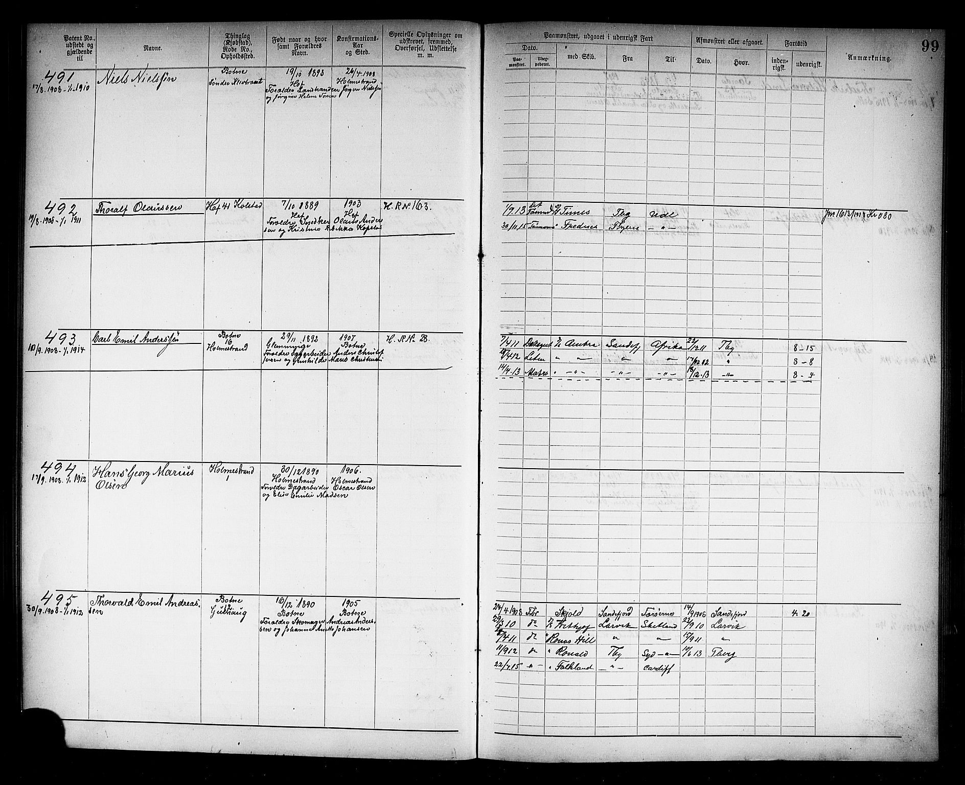 Holmestrand innrulleringskontor, AV/SAKO-A-1151/F/Fb/L0002: Annotasjonsrulle, 1894-1911, p. 102