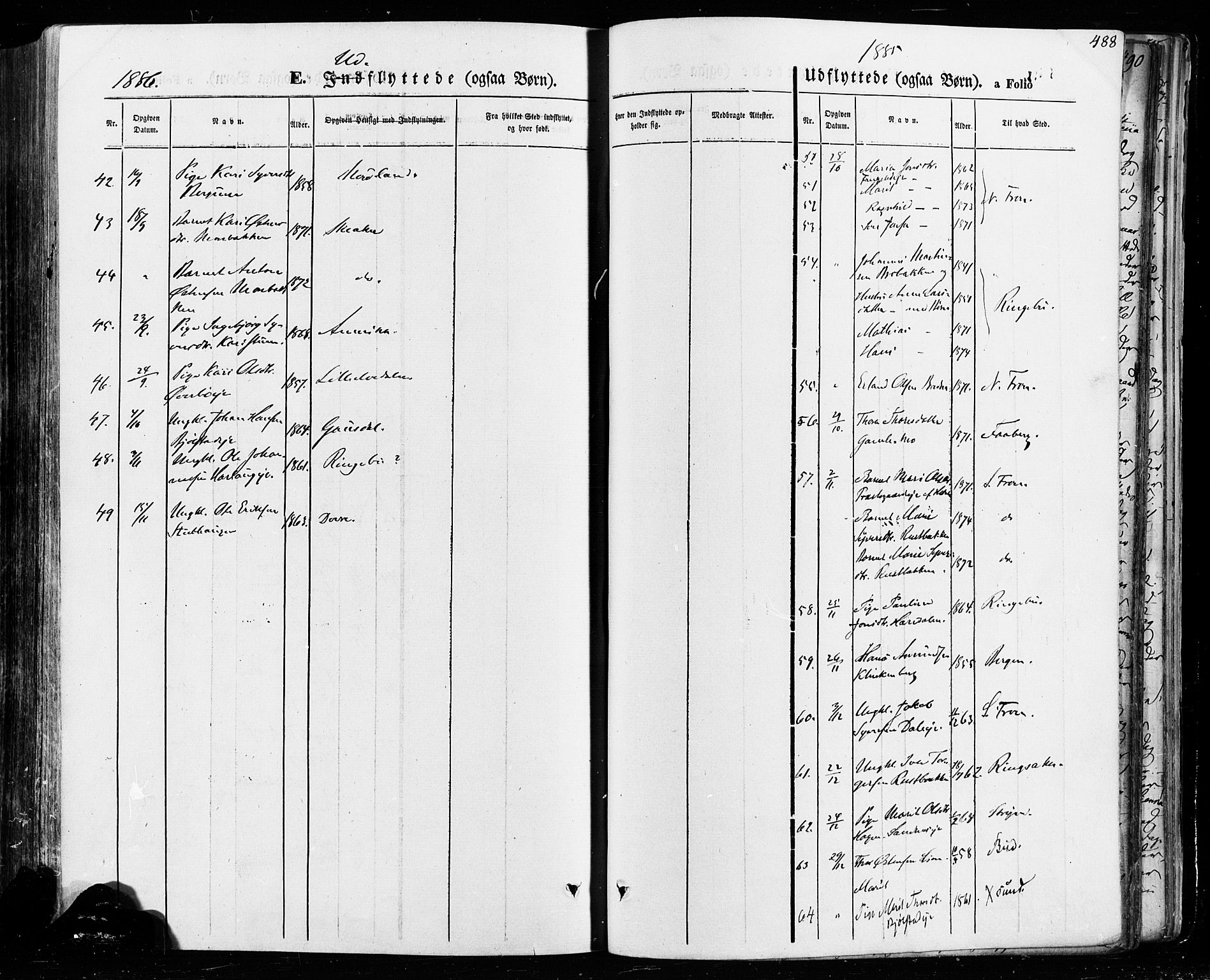 Vågå prestekontor, SAH/PREST-076/H/Ha/Haa/L0007: Parish register (official) no. 7 /1, 1872-1886, p. 488