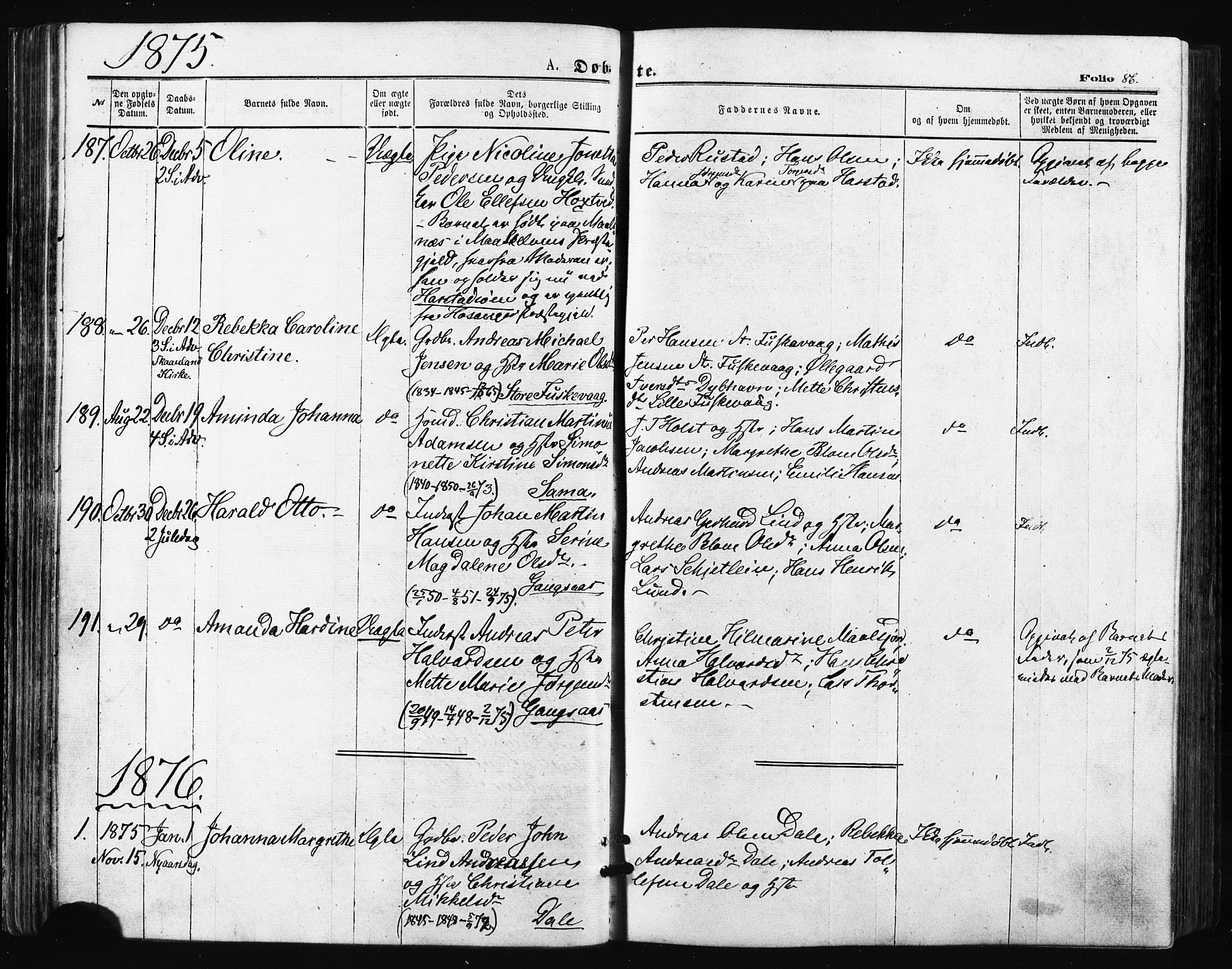 Trondenes sokneprestkontor, SATØ/S-1319/H/Ha/L0013kirke: Parish register (official) no. 13, 1870-1878, p. 86
