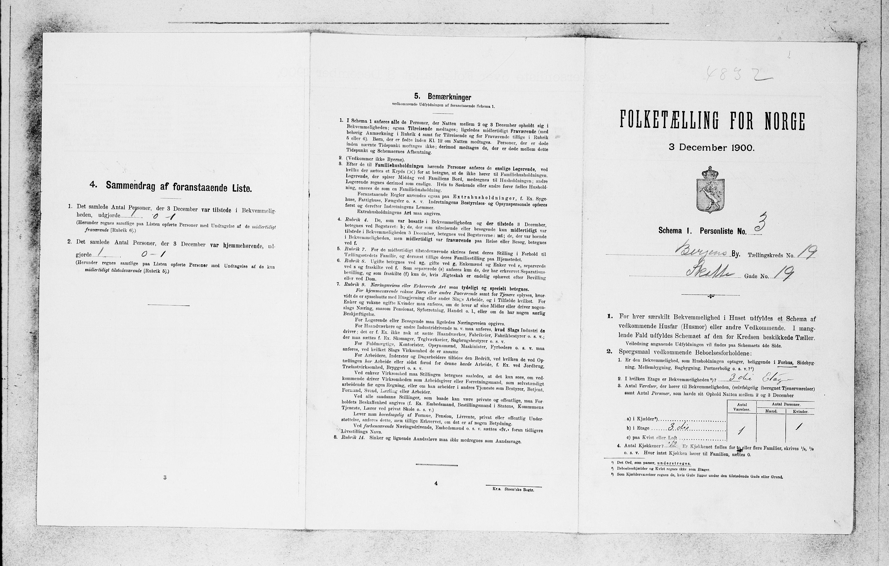 SAB, 1900 census for Bergen, 1900, p. 3844