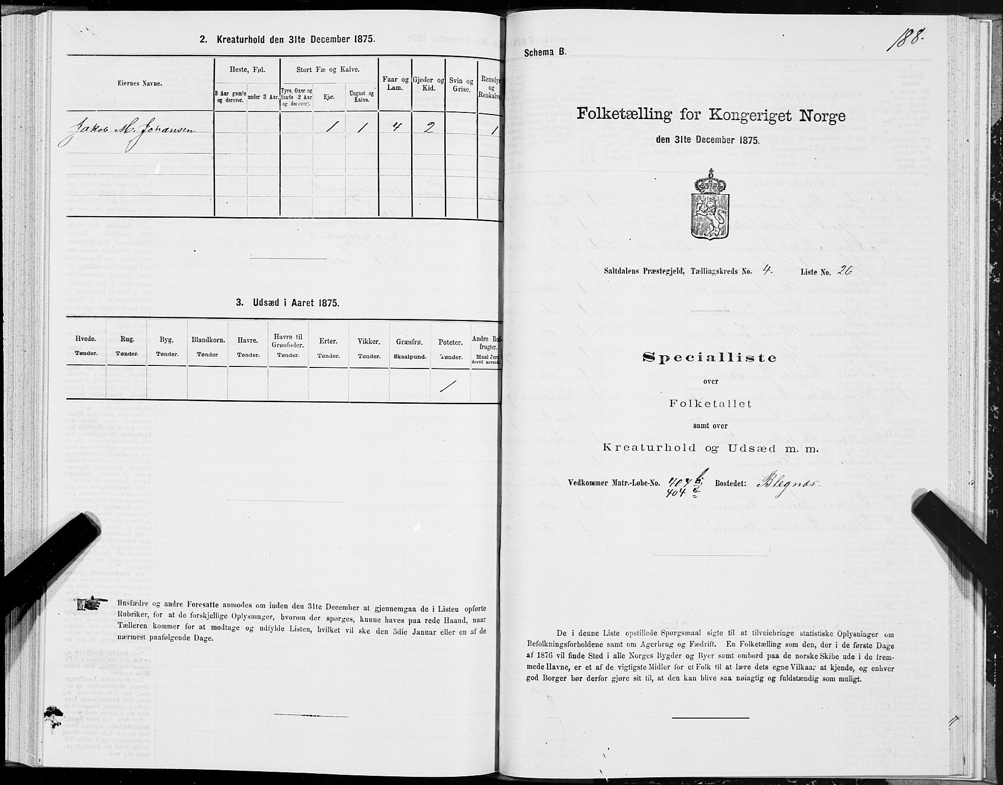 SAT, 1875 census for 1840P Saltdal, 1875, p. 2188