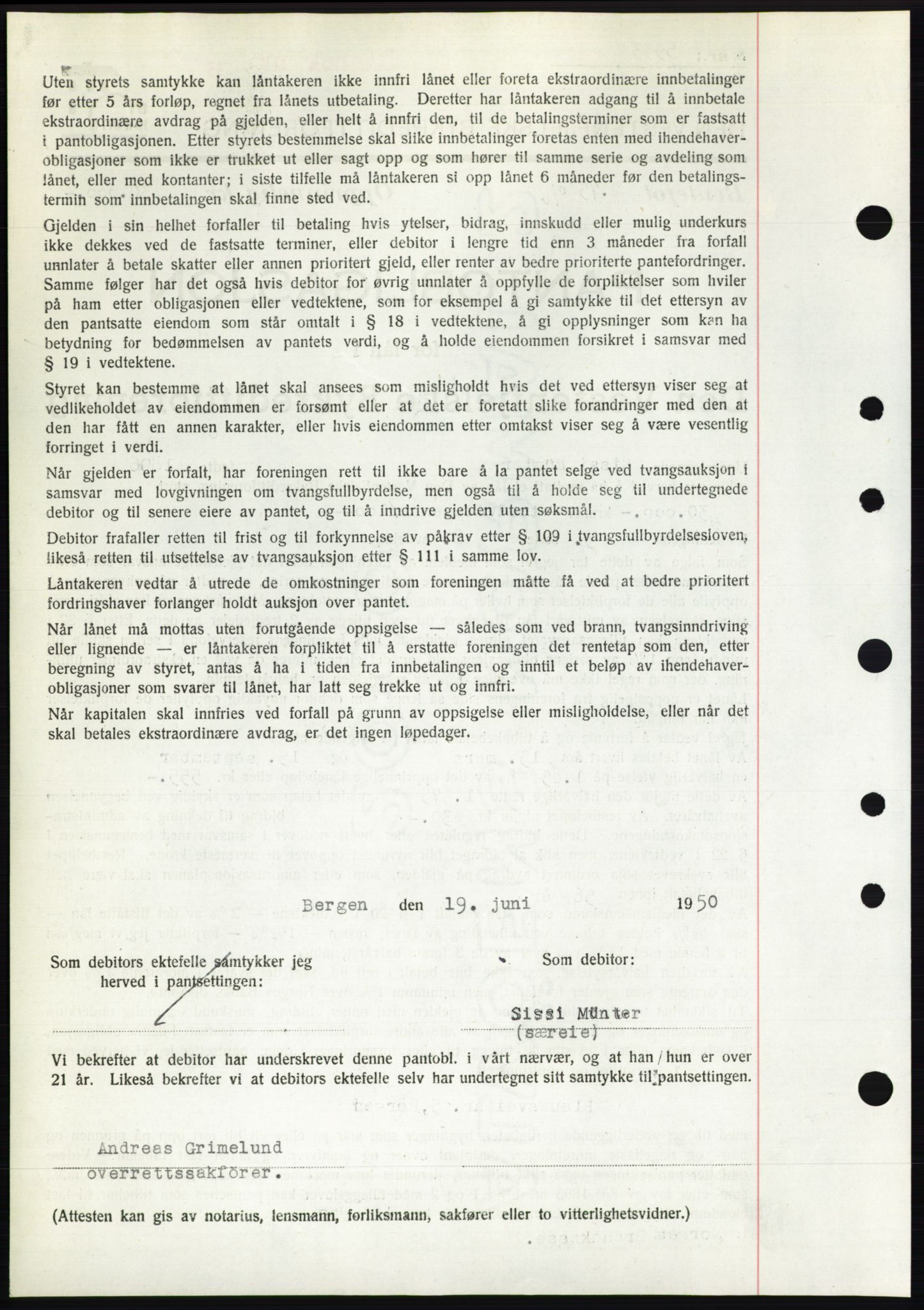 Byfogd og Byskriver i Bergen, AV/SAB-A-3401/03/03Bd/L0003: Mortgage book no. B29-39, 1947-1950, Diary no: : 5446/1950