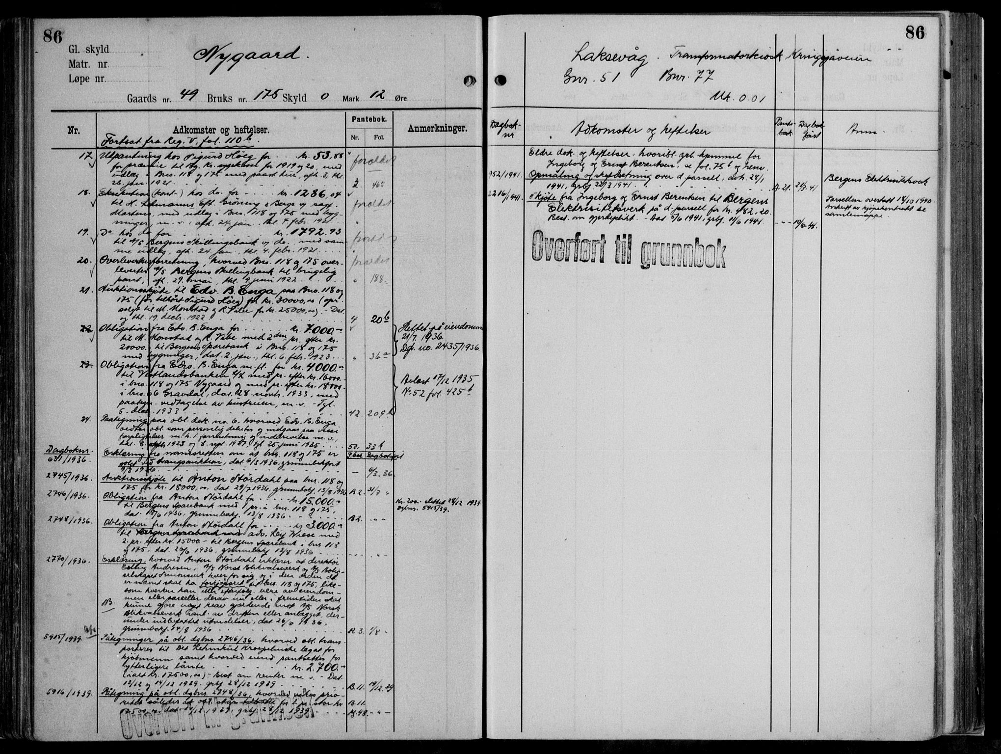 Midhordland sorenskriveri, AV/SAB-A-3001/1/G/Ga/Gab/L0111: Mortgage register no. II.A.b.111, p. 86