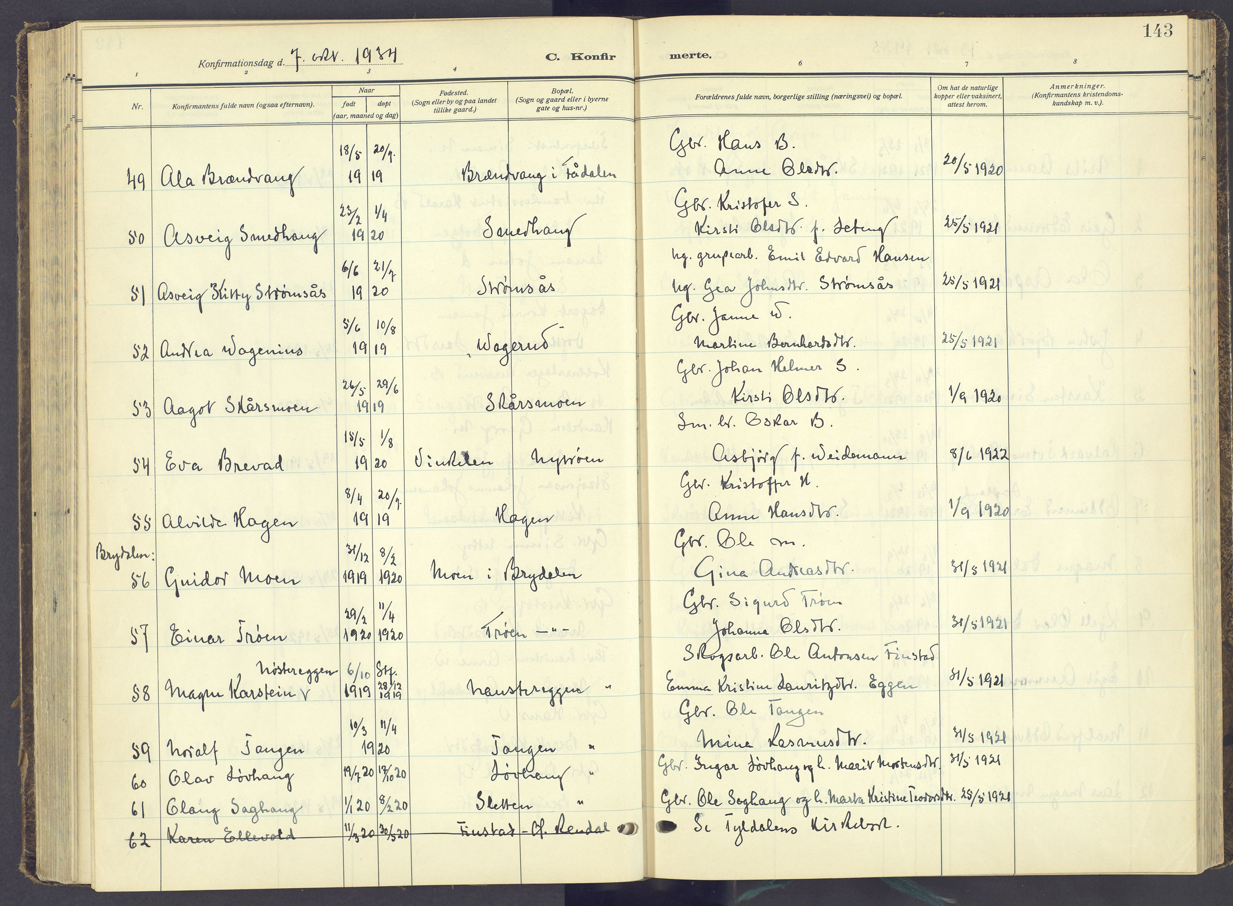 Tynset prestekontor, AV/SAH-PREST-058/H/Ha/Haa/L0027: Parish register (official) no. 27, 1930-1944, p. 143