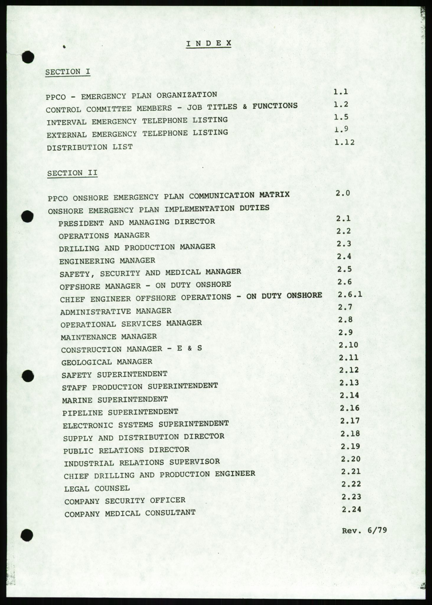 Justisdepartementet, Granskningskommisjonen ved Alexander Kielland-ulykken 27.3.1980, RA/S-1165/D/L0016: O Beredskapsplaner (Doku.liste + O1-O3 av 3), 1980-1981, p. 6