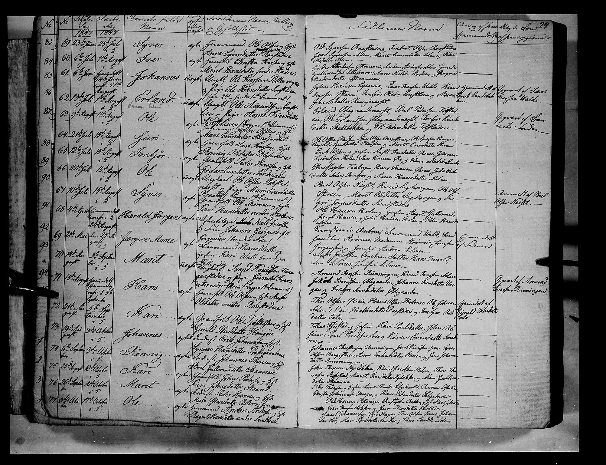 Vågå prestekontor, AV/SAH-PREST-076/H/Ha/Haa/L0005: Parish register (official) no. 5 /1, 1842-1856, p. 29