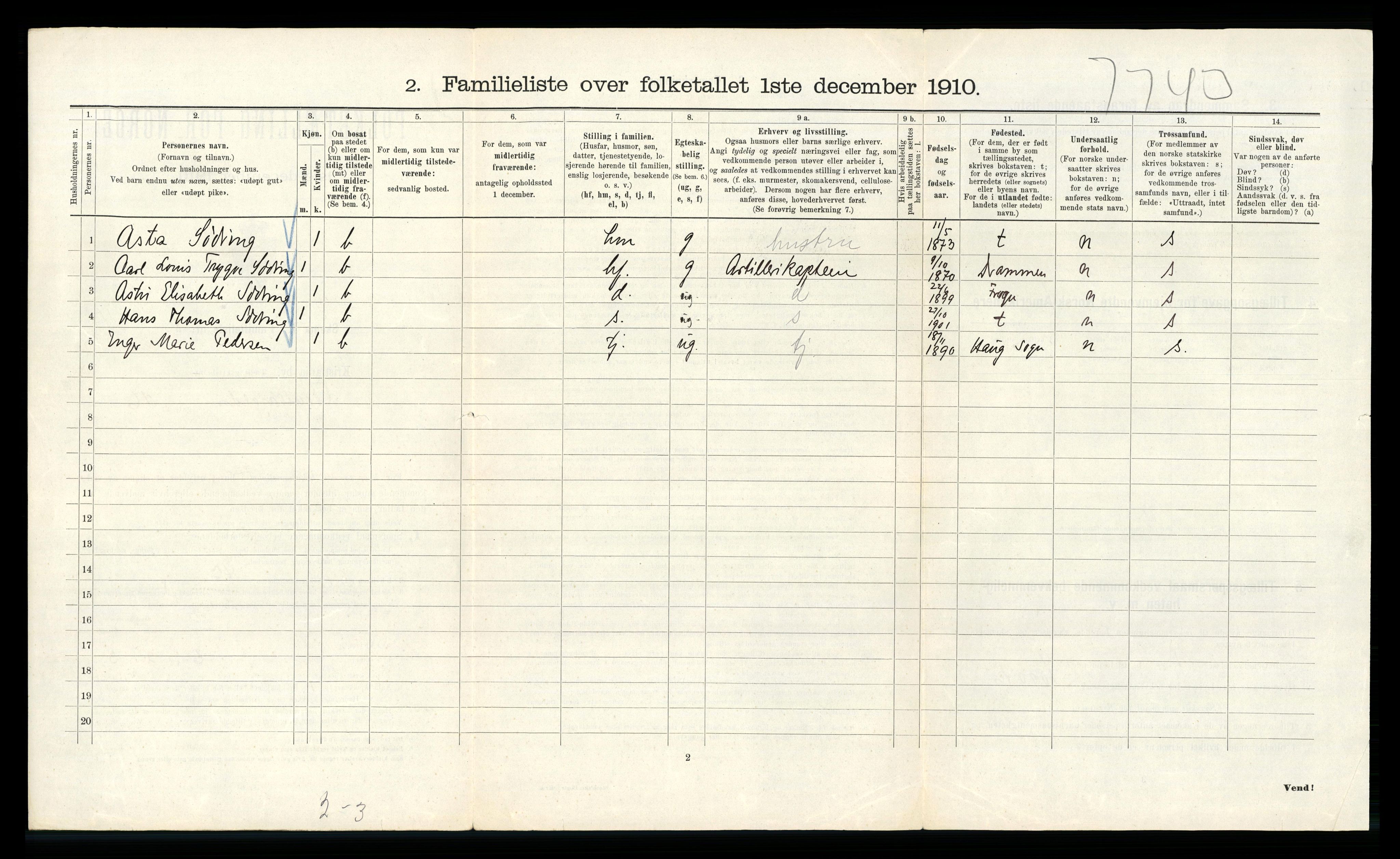 RA, 1910 census for Kristiania, 1910, p. 57244