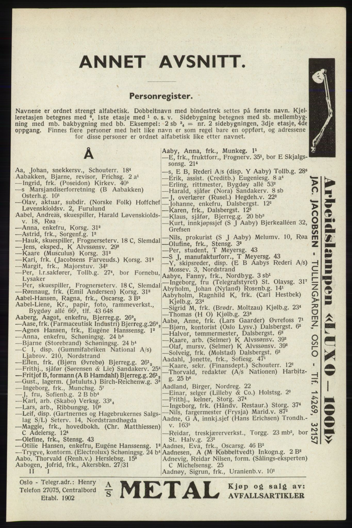 Kristiania/Oslo adressebok, PUBL/-, 1940, p. 63
