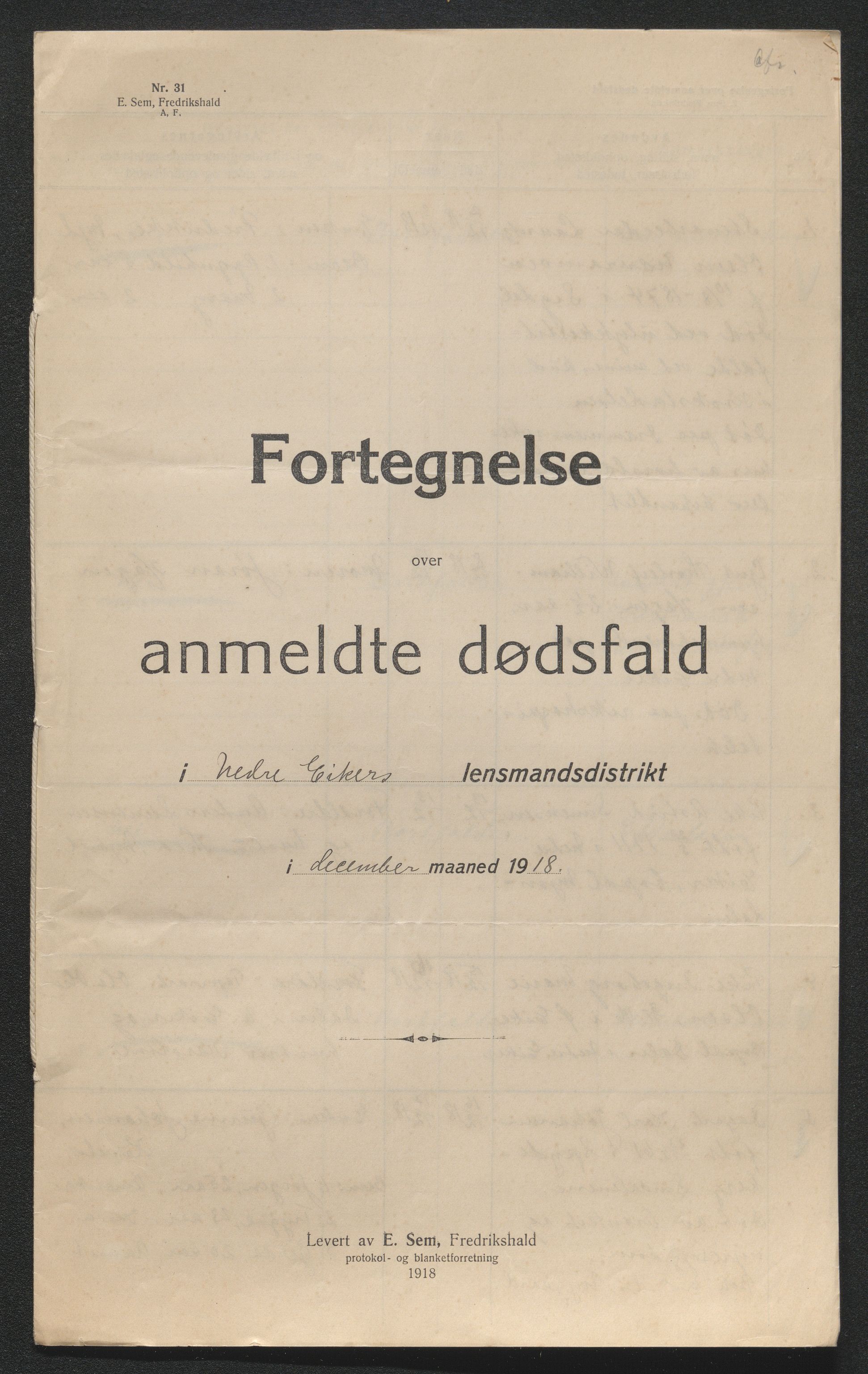 Eiker, Modum og Sigdal sorenskriveri, AV/SAKO-A-123/H/Ha/Hab/L0039: Dødsfallsmeldinger, 1918-1919, p. 83