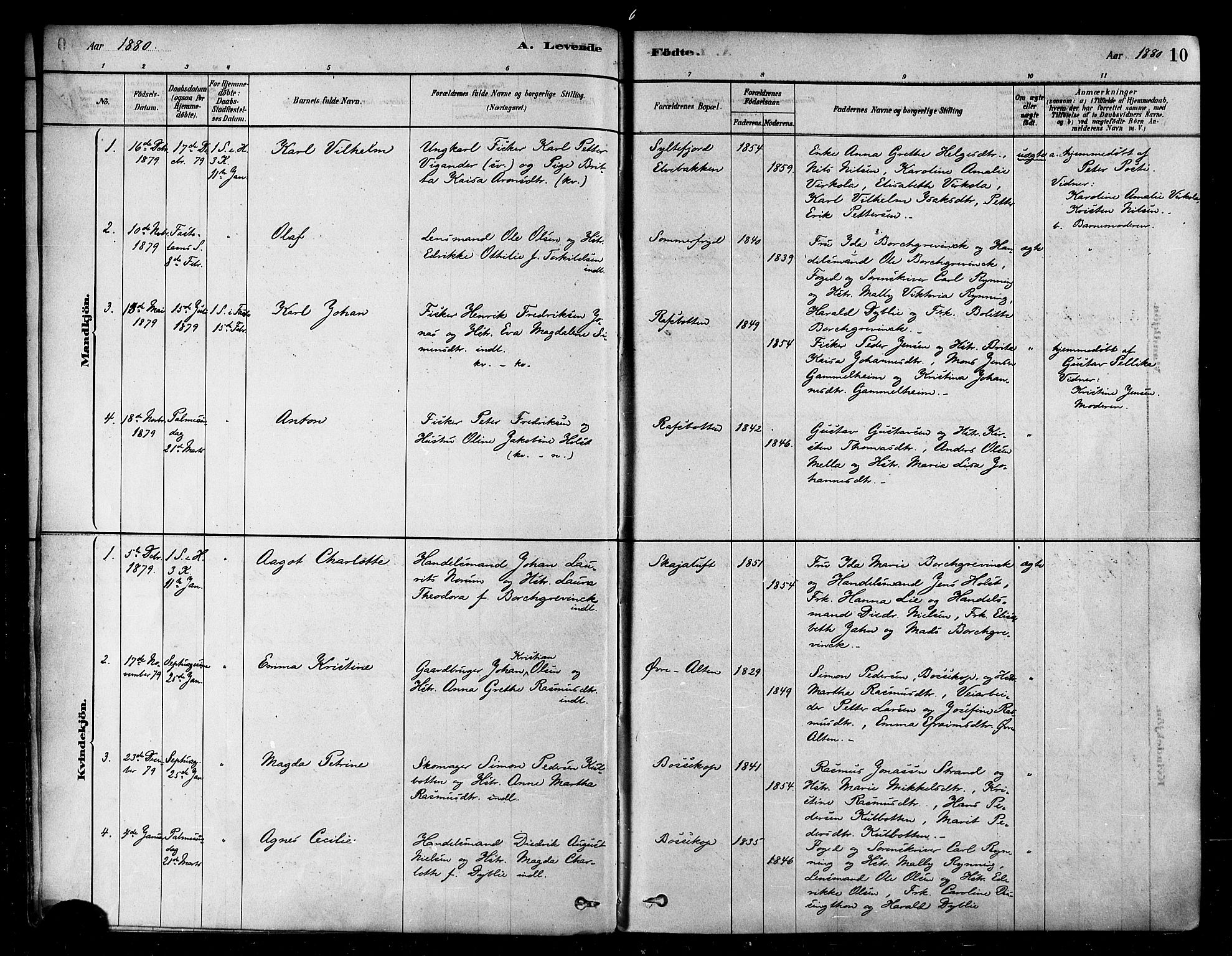 Alta sokneprestkontor, SATØ/S-1338/H/Ha/L0002.kirke: Parish register (official) no. 2, 1879-1892, p. 10