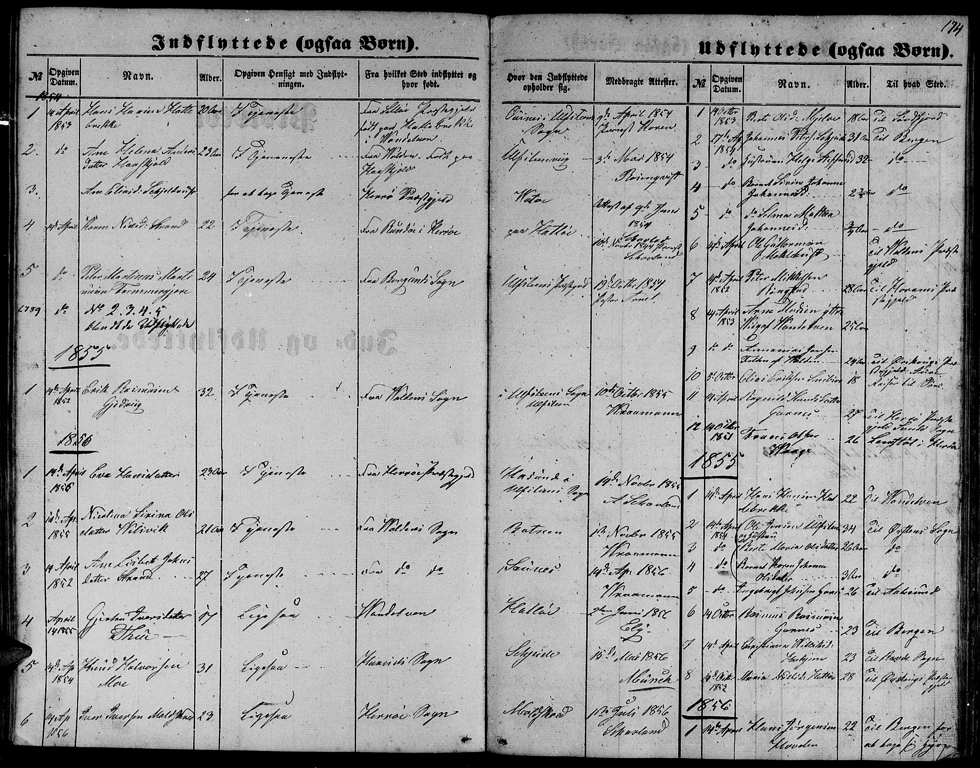 Ministerialprotokoller, klokkerbøker og fødselsregistre - Møre og Romsdal, SAT/A-1454/509/L0111: Parish register (copy) no. 509C01, 1854-1882, p. 174