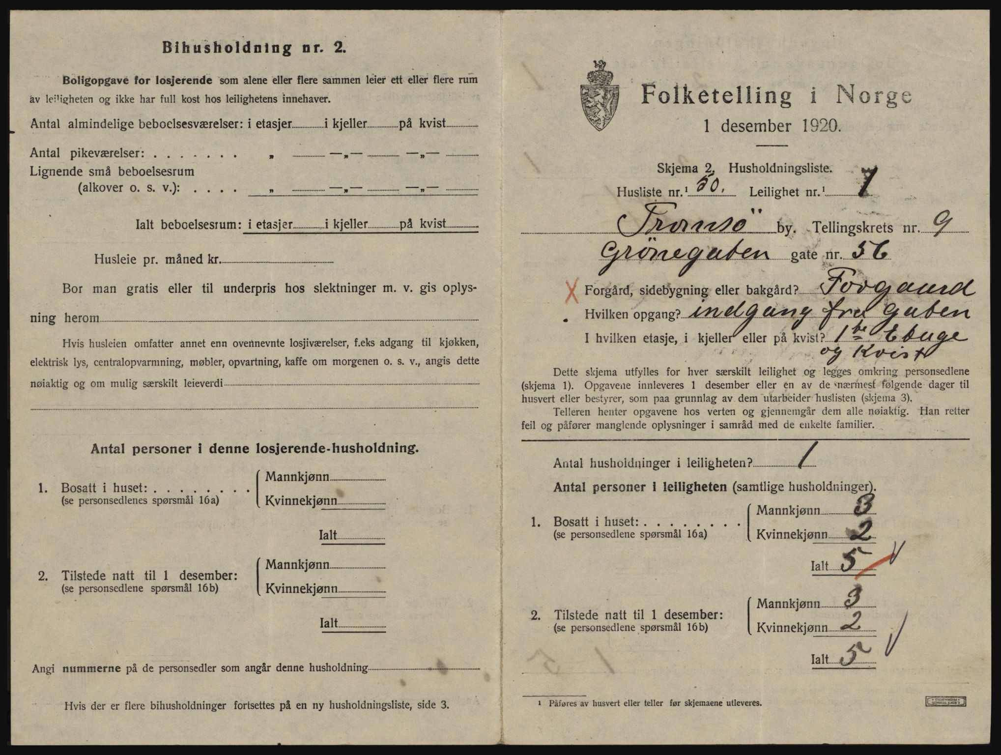 SATØ, 1920 census for Tromsø, 1920, p. 5017