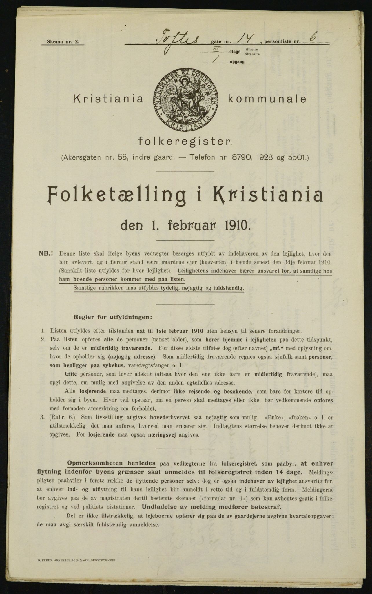 OBA, Municipal Census 1910 for Kristiania, 1910, p. 105831