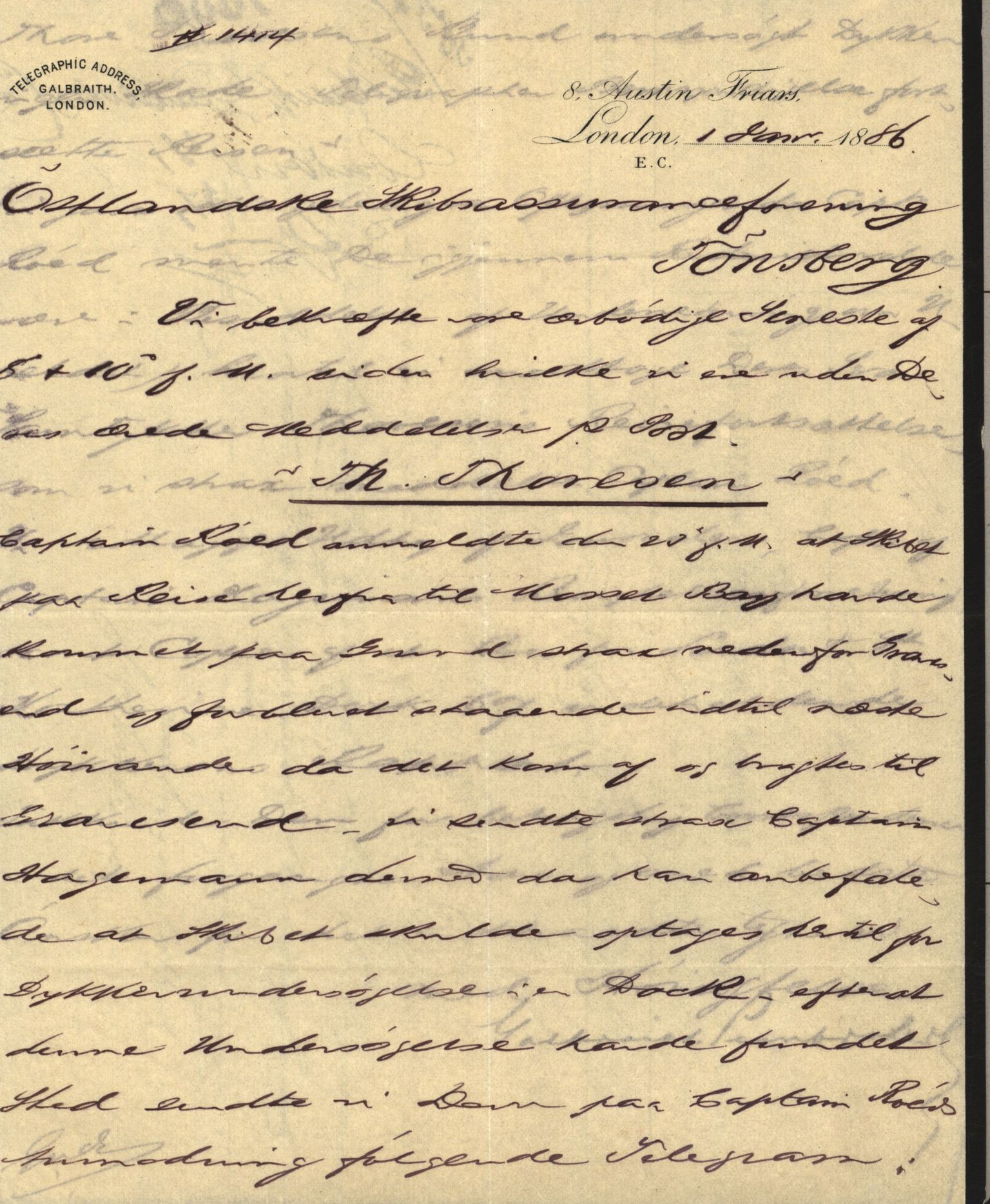 Pa 63 - Østlandske skibsassuranceforening, VEMU/A-1079/G/Ga/L0018/0011: Havaridokumenter / Bertha, Bonita, Immanuel, Th. Thoresen, India, 1885, p. 40