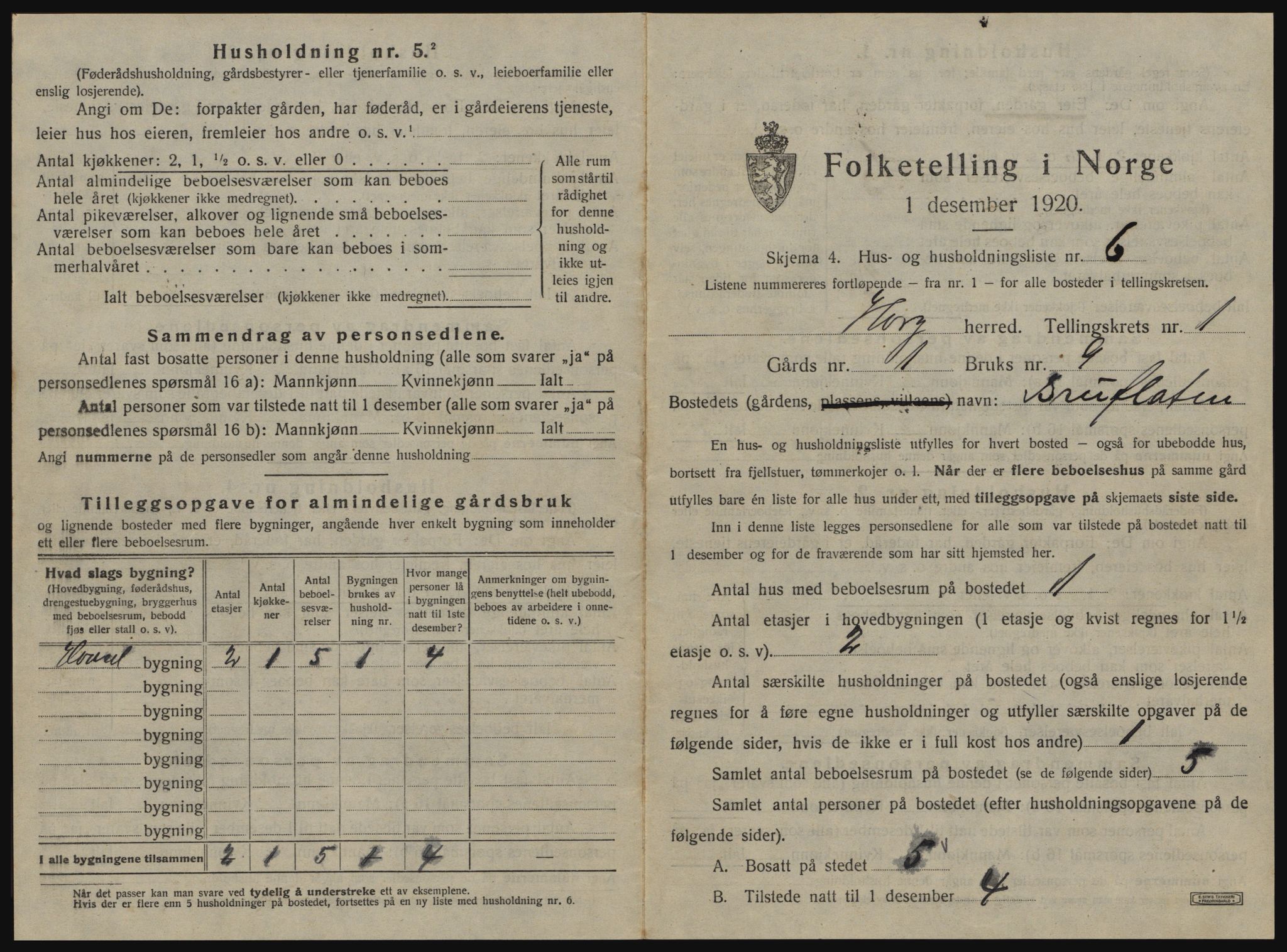 SAT, 1920 census for Horg, 1920, p. 48