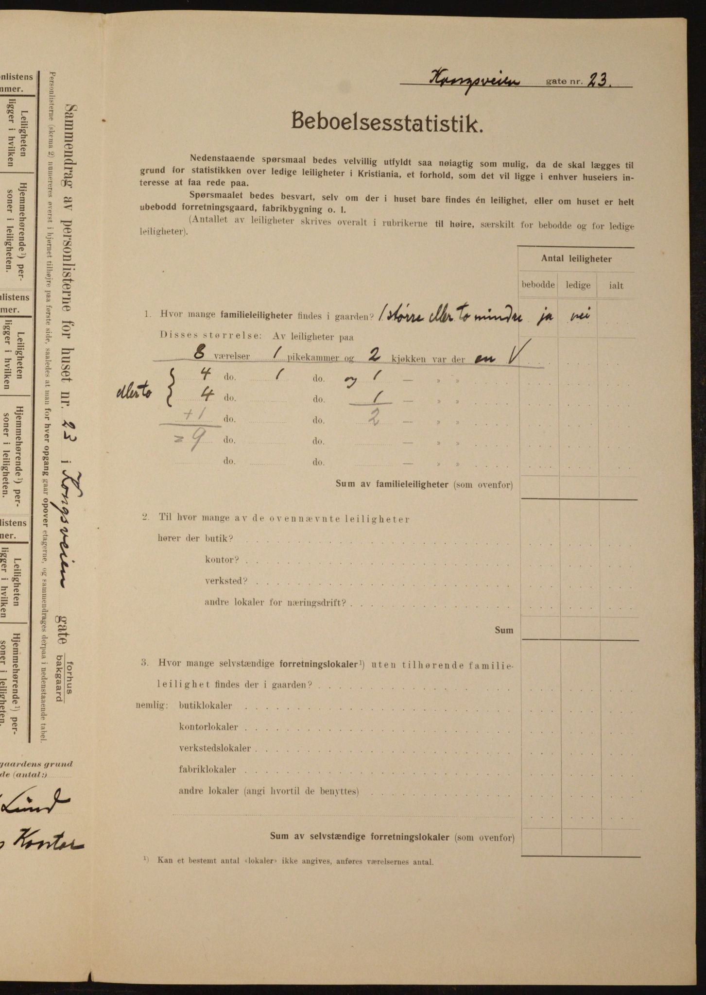 OBA, Municipal Census 1910 for Kristiania, 1910, p. 51523