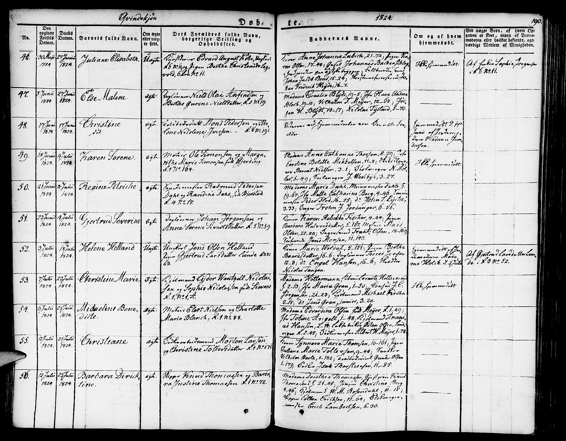 Nykirken Sokneprestembete, AV/SAB-A-77101/H/Haa/L0012: Parish register (official) no. A 12, 1821-1844, p. 190