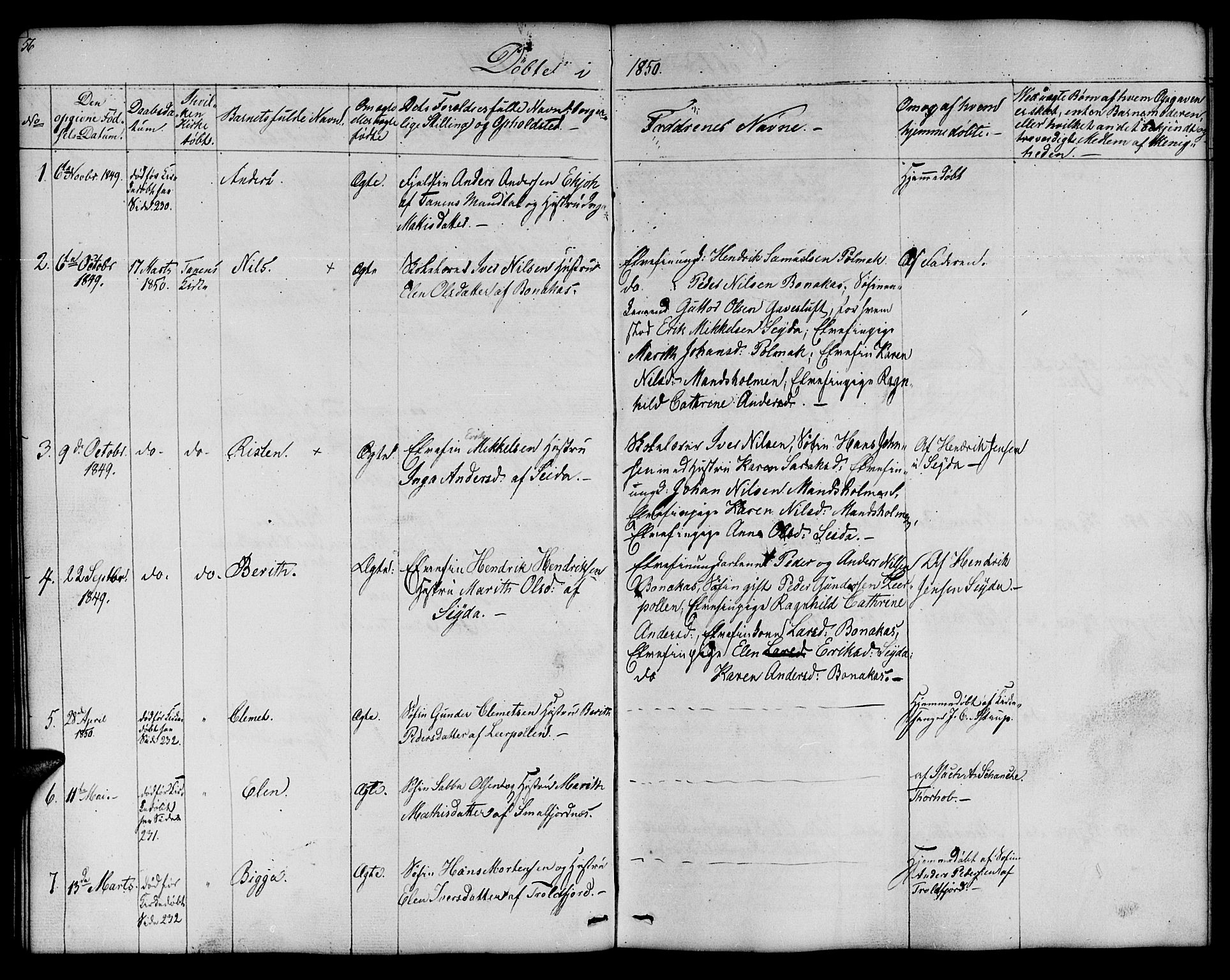 Nesseby sokneprestkontor, SATØ/S-1330/H/Hb/L0005klokker: Parish register (copy) no. 5, 1846-1852, p. 56-57