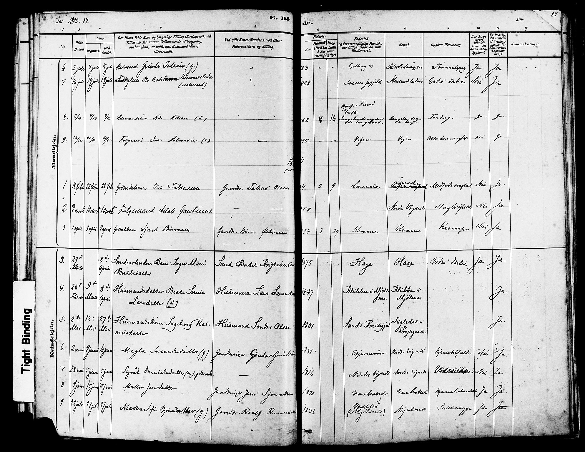 Finnøy sokneprestkontor, SAST/A-101825/H/Ha/Haa/L0010: Parish register (official) no. A 10, 1879-1890, p. 84