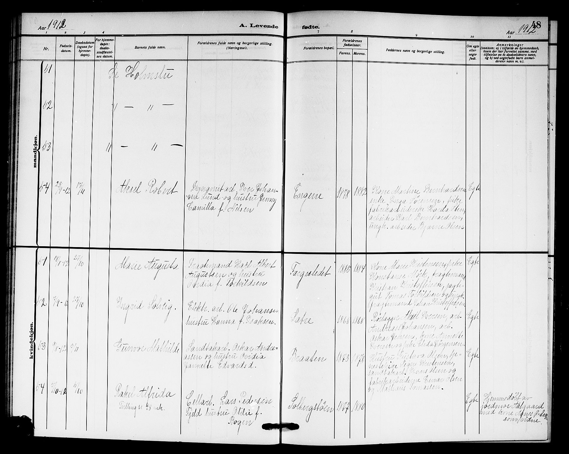 Hurum kirkebøker, AV/SAKO-A-229/G/Ga/L0005: Parish register (copy) no. I 5, 1908-1922, p. 48