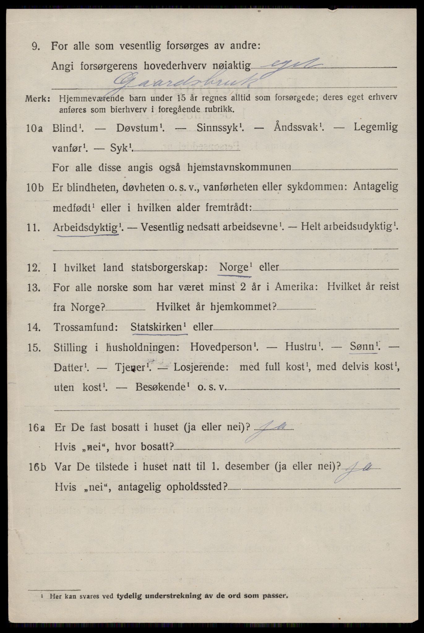 SAST, 1920 census for Skudenes, 1920, p. 3997